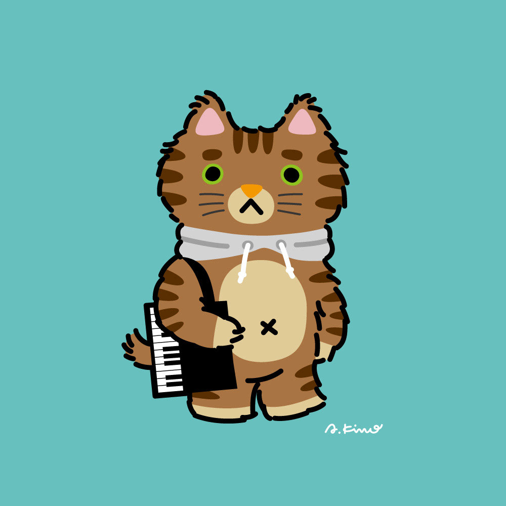 キジトラちゃん、ピアノ教室に通い始めました♪ 念願の鍵盤トートバッグで行ってきます🐾