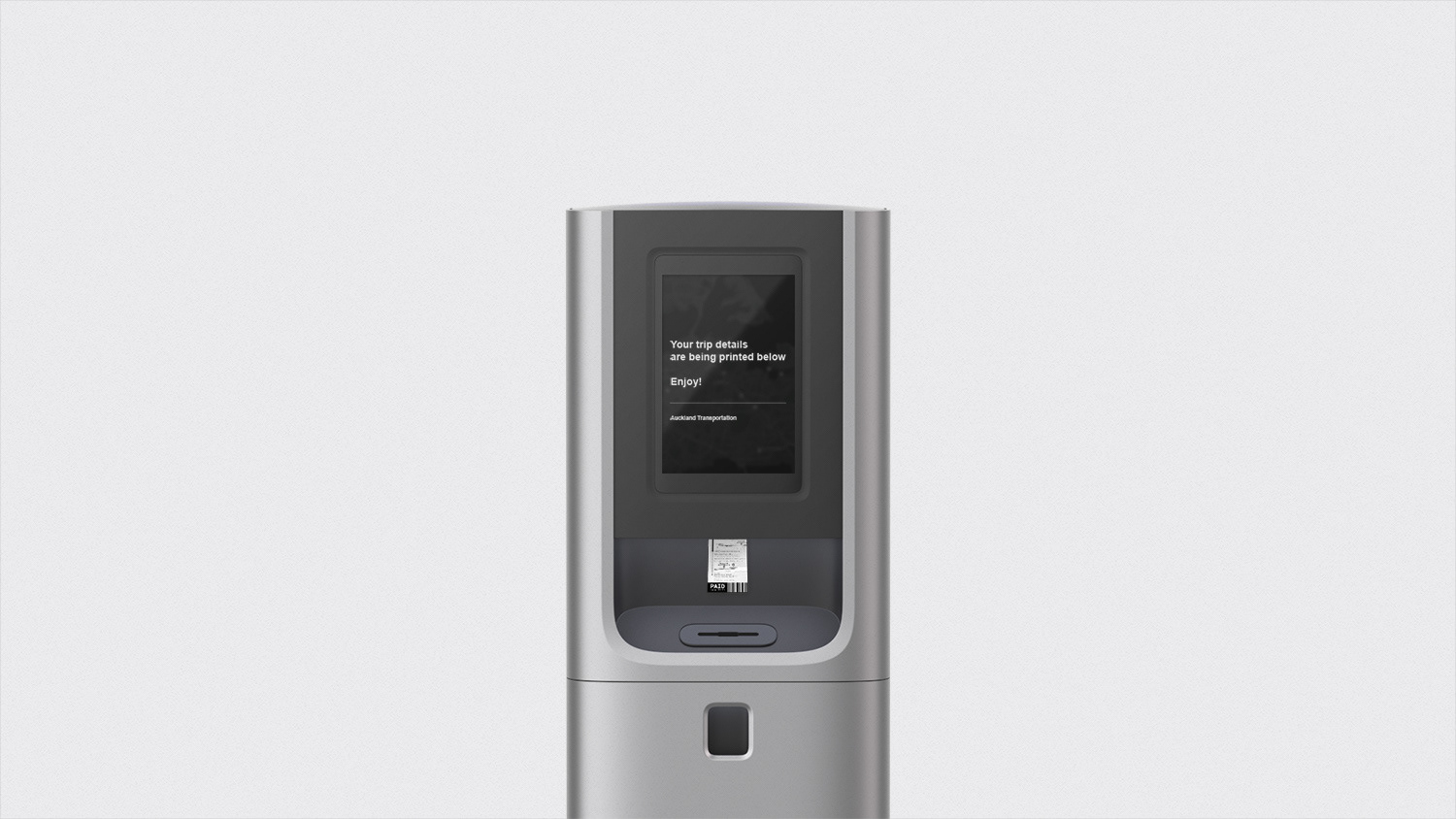Industrial + UX design of a public information kiosk for Auckland Transportation.