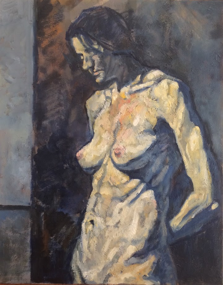 Woman standing (oil on canvas)