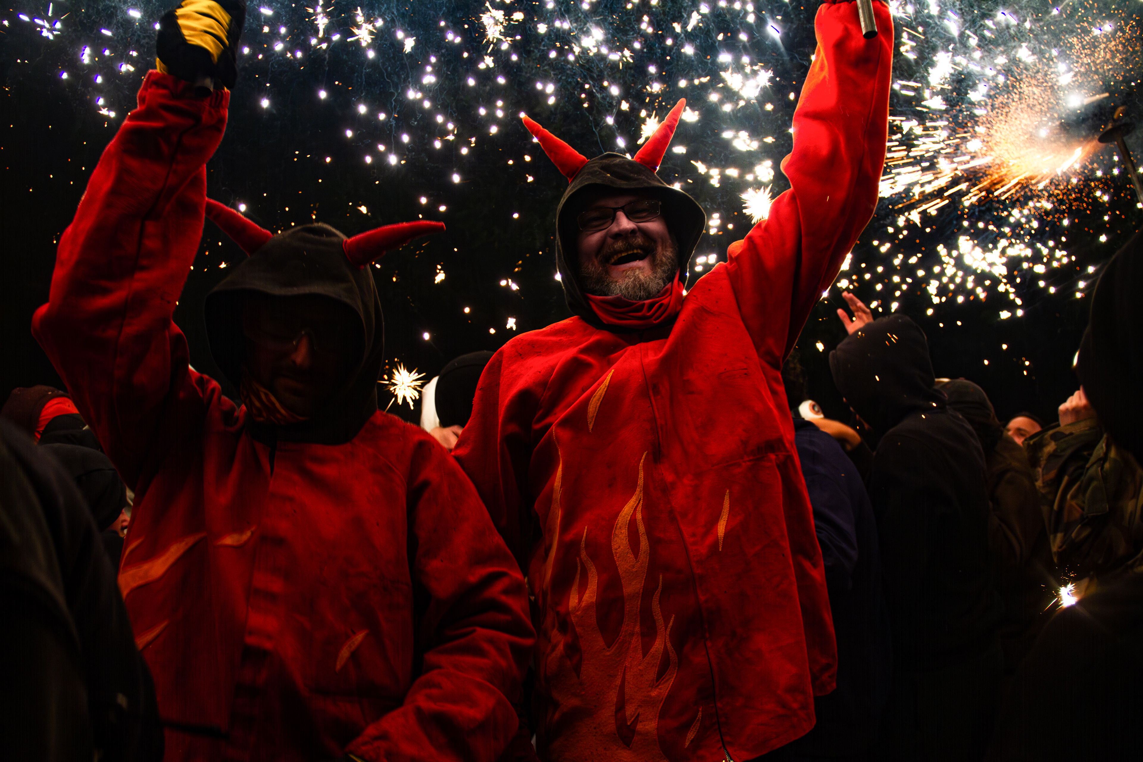 Correfoc Diables del Riberal lors de la Pau i Treva 2023 à Toulouges