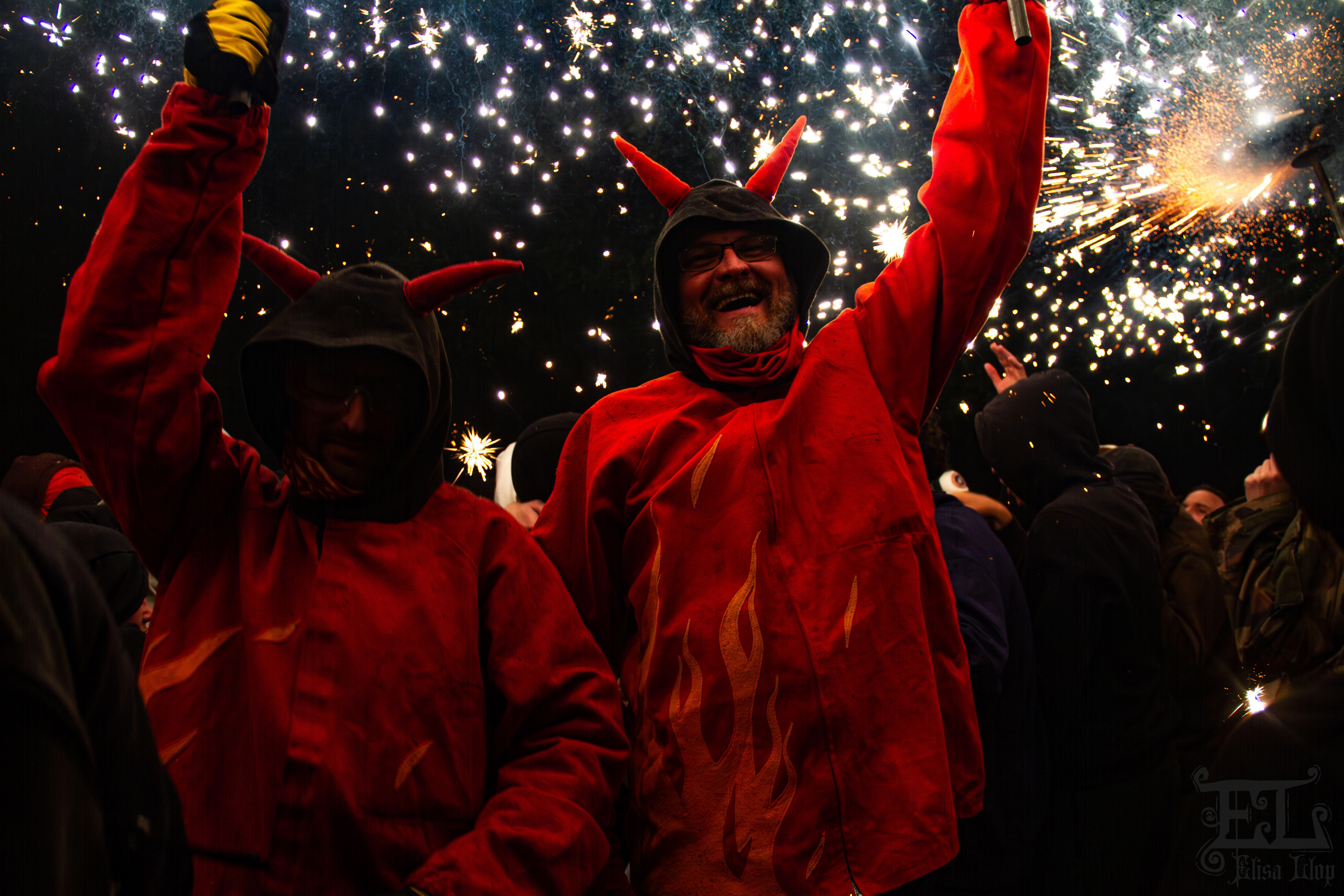 Correfoc Diables del Riberal lors de la fête de la Pau i Treva, Toulouges, mai 2024