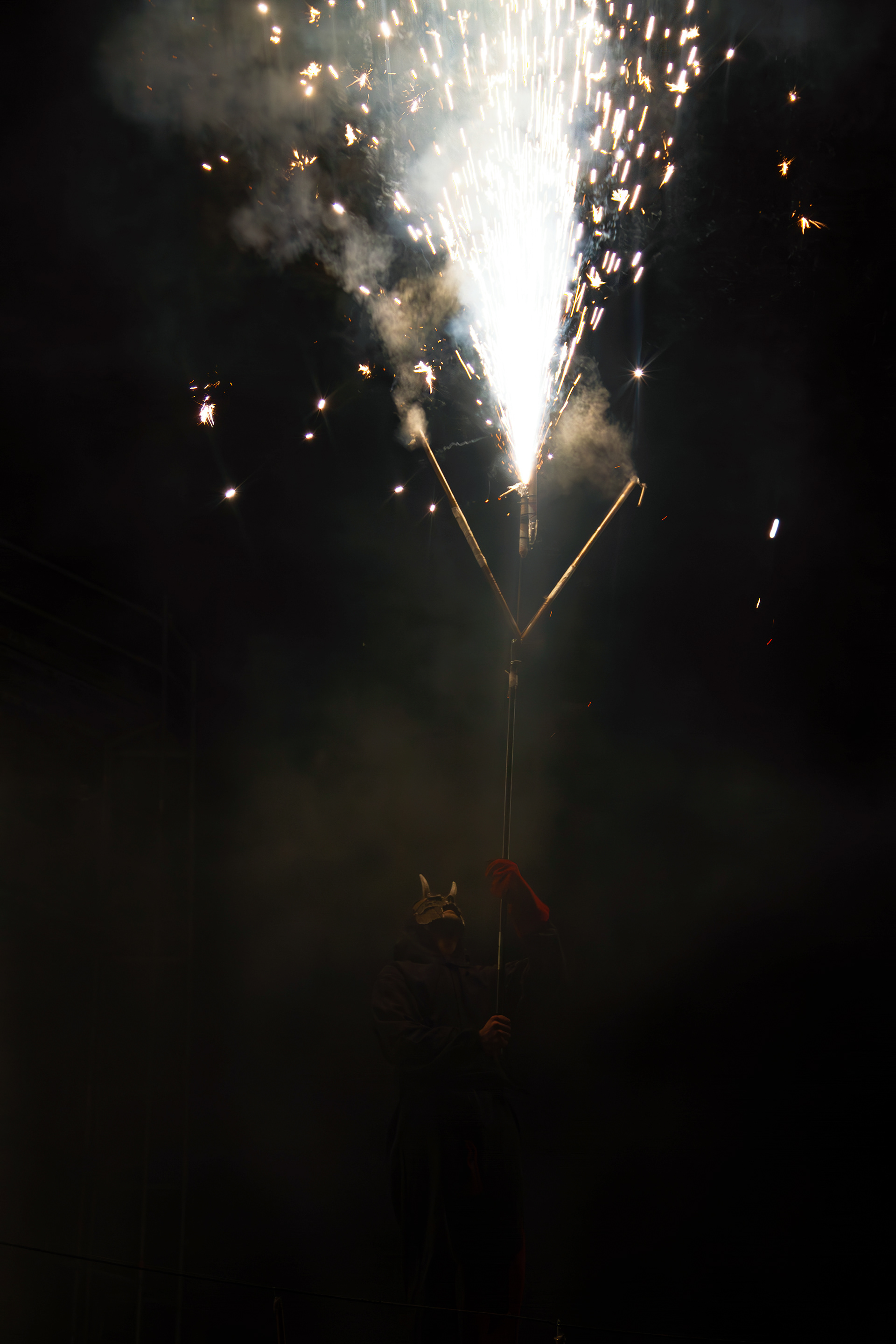Correfocs, traditions catalanes, 14 juillet 2023, Elne, Pyrénées-Orientales