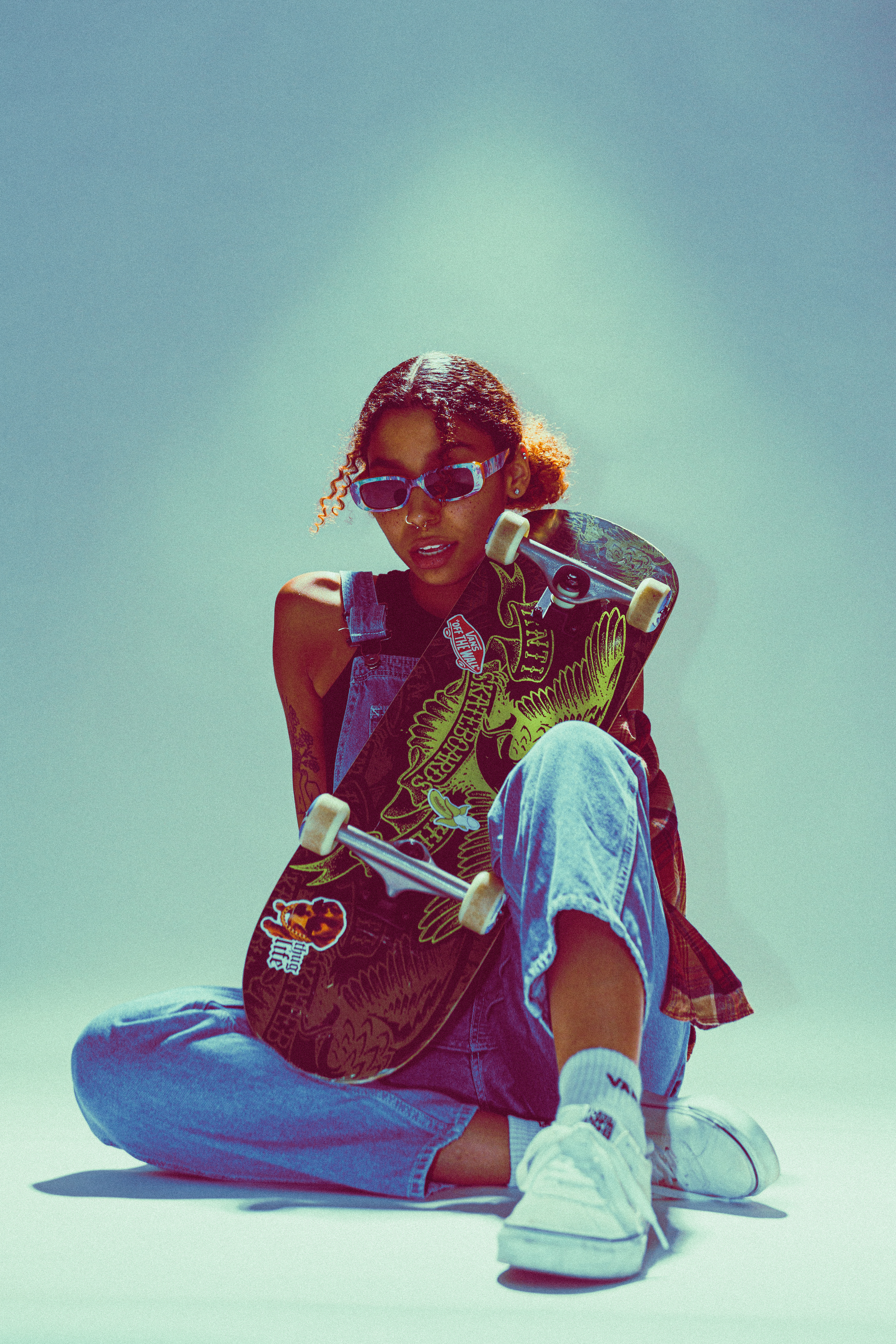 @mckiradelray | Studio magazine editorial style photoshoot jacksonville florida with vans and antihero skateboard mid shot