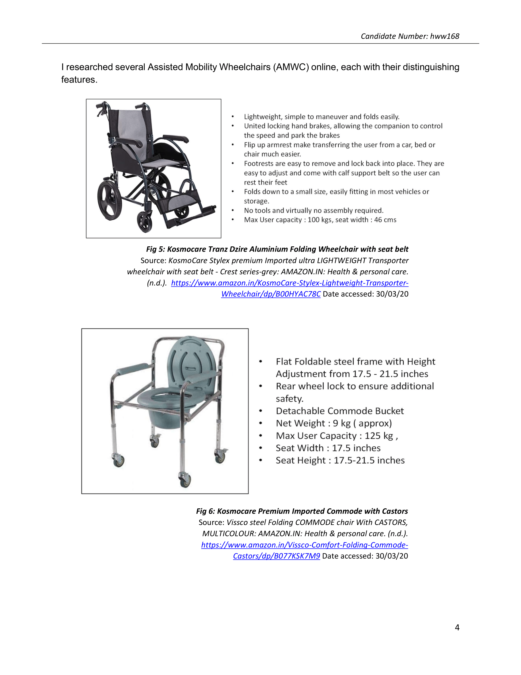KosmoCare Stylex Premium Transporter Wheelchair With Seat Belt