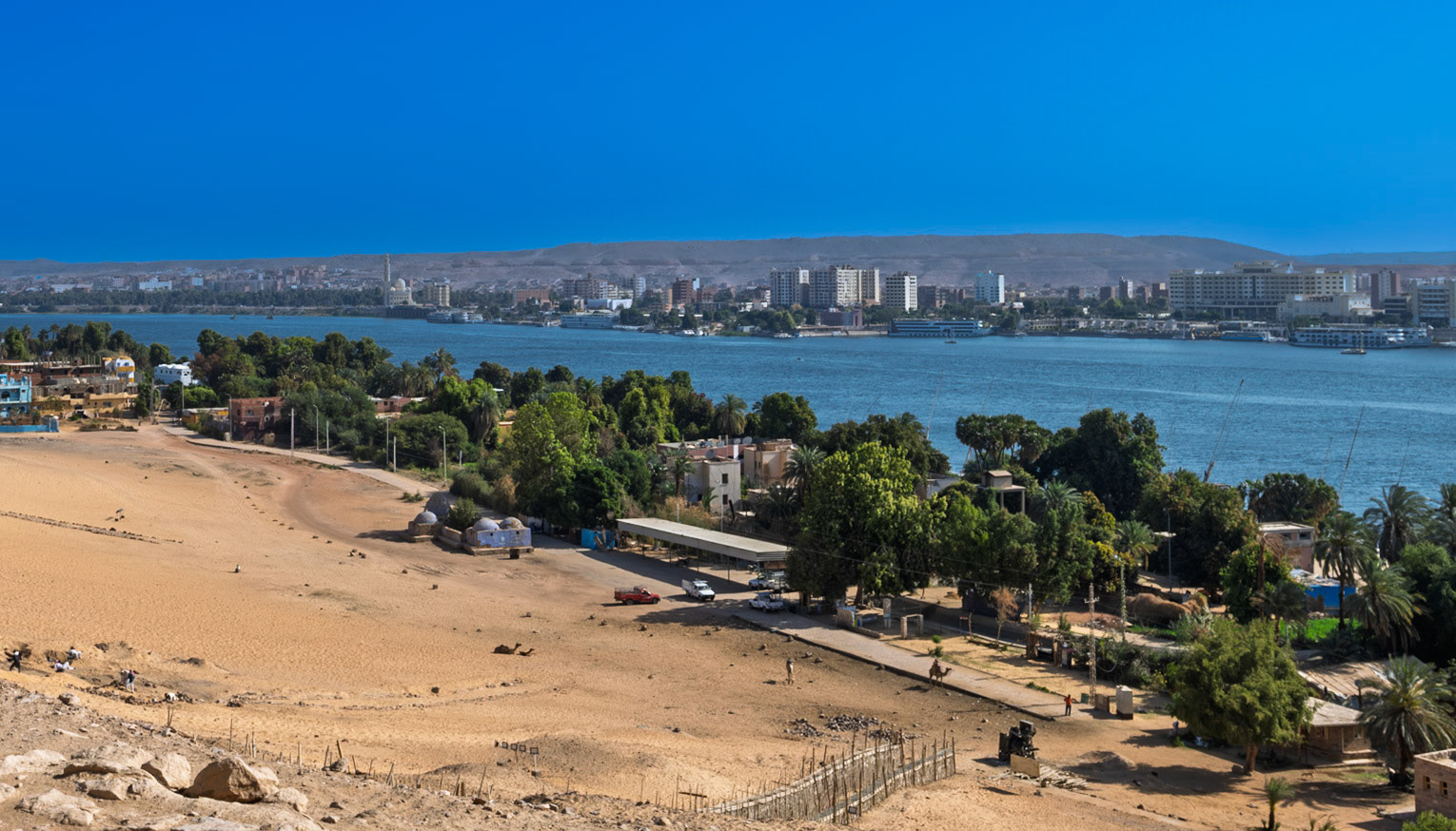View towards the Nubian village opposite Aswan