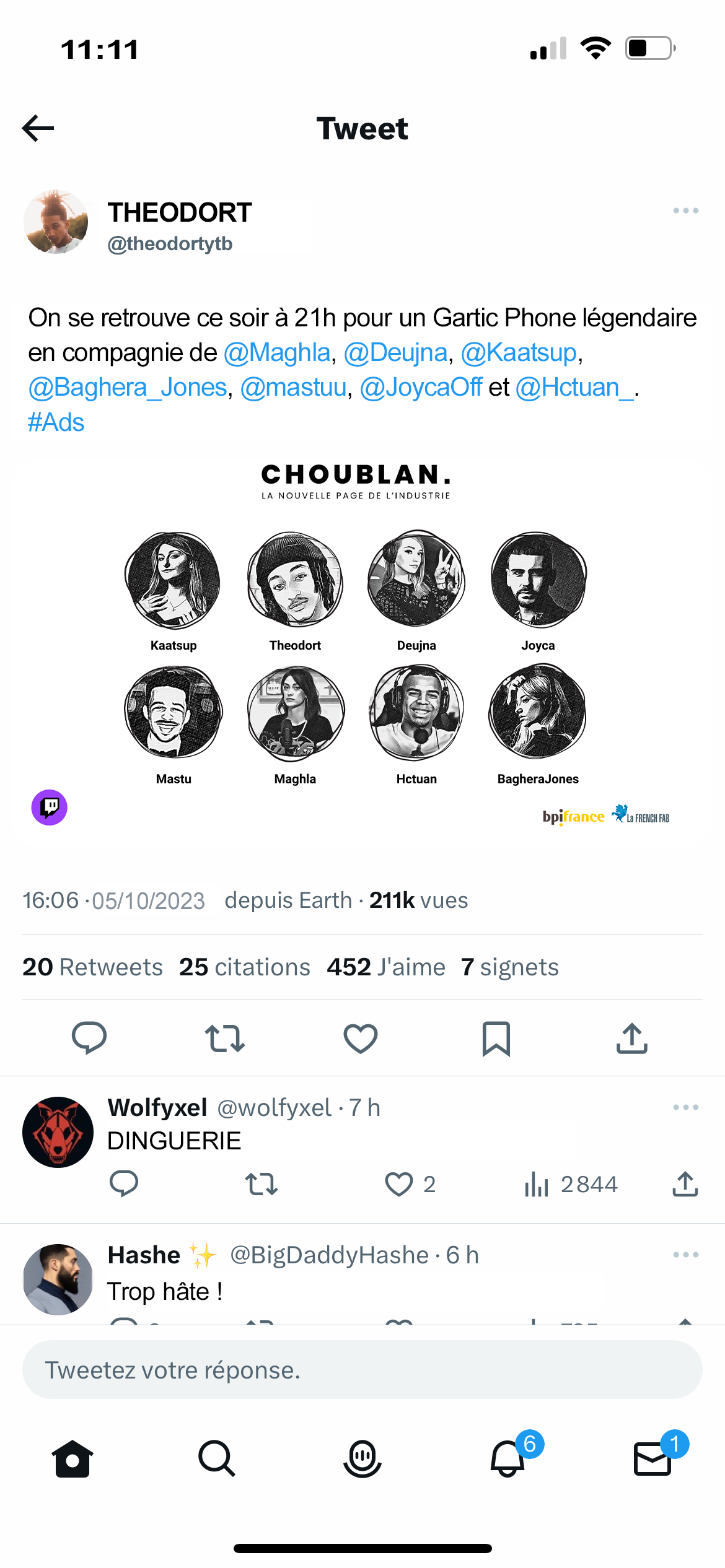 Tweet d'annonce