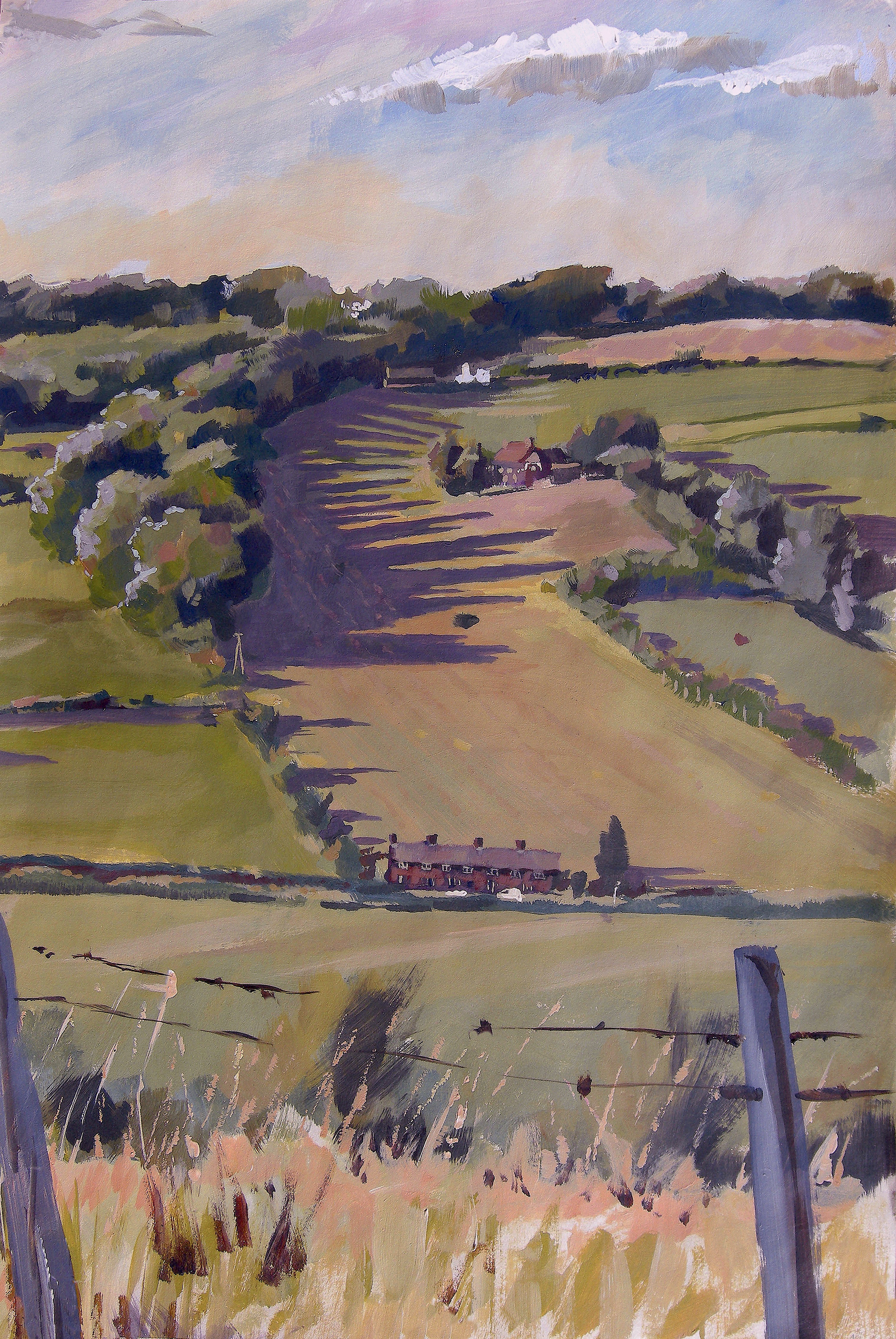 Above Stitchcomb, acrylic on paper