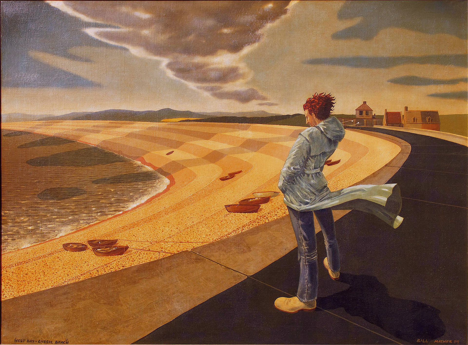 Chesil beach oil on canvas