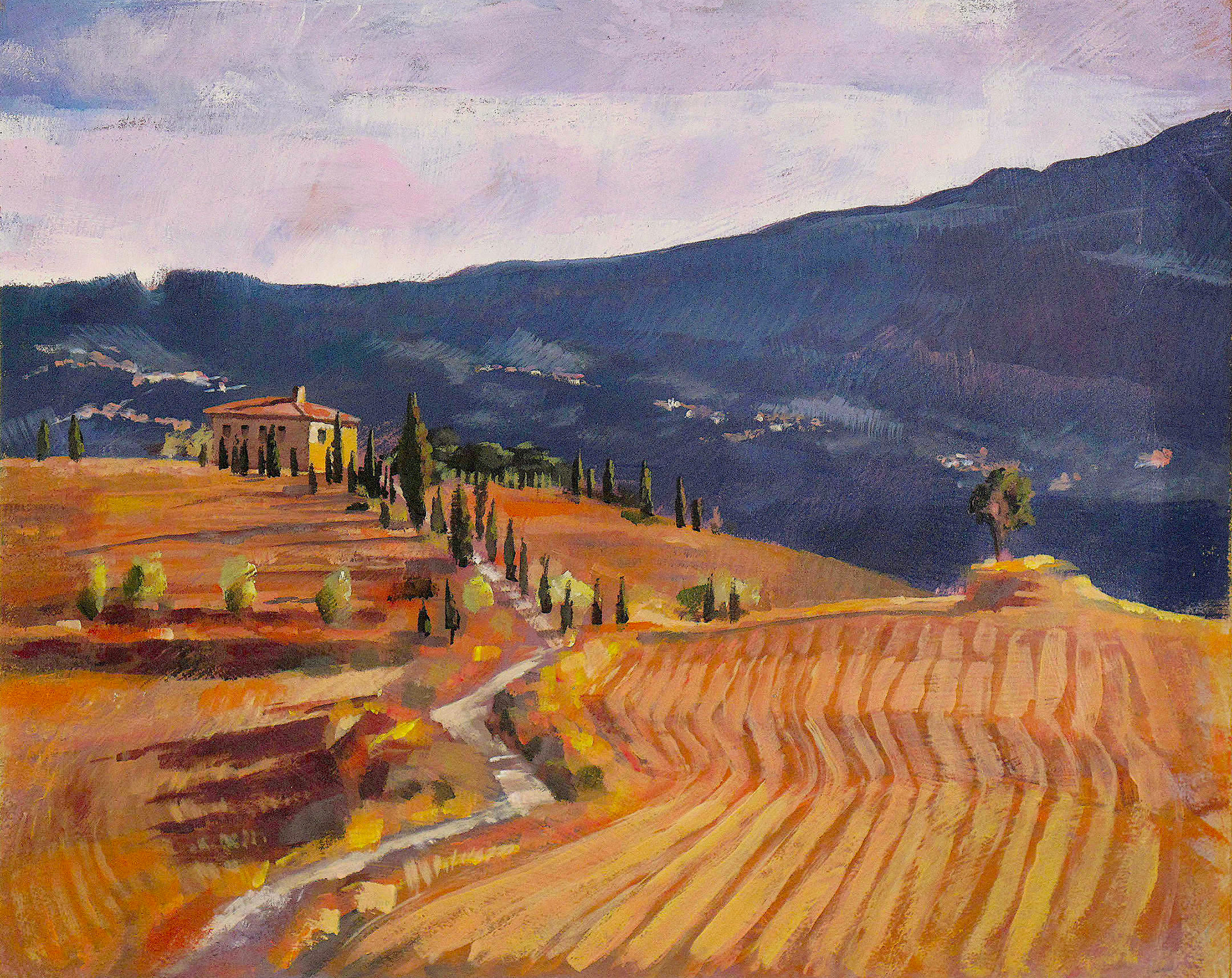 near Gubbio, Italy, acrylic on canvas
