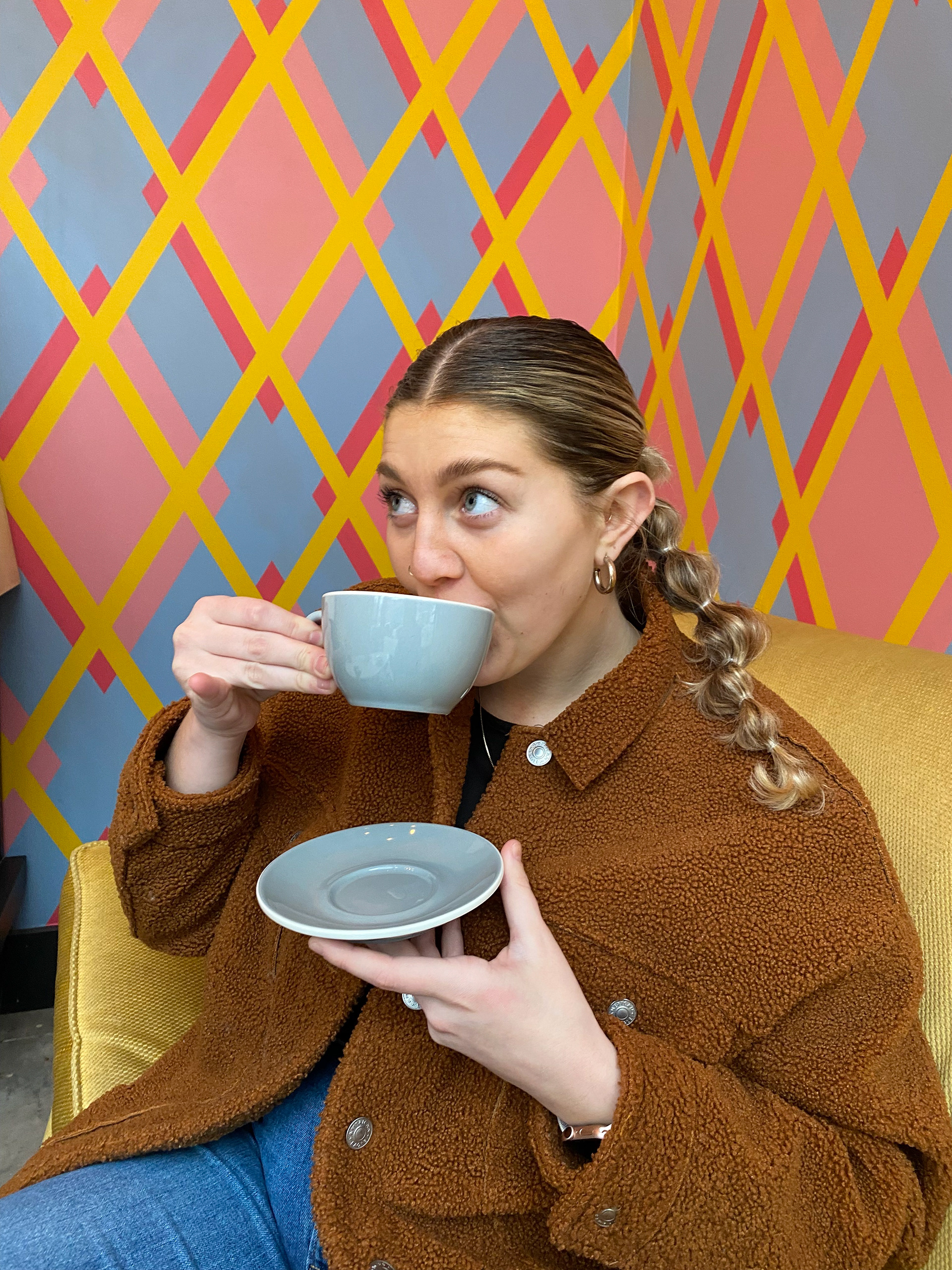 Drinking coffee!