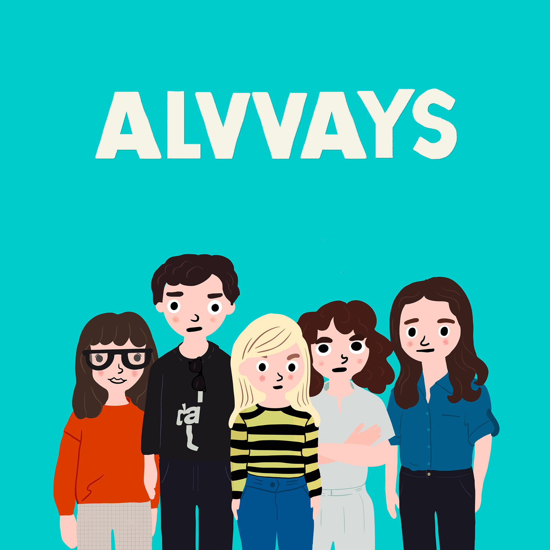 Illustration of the band Alvvays created with Procreate