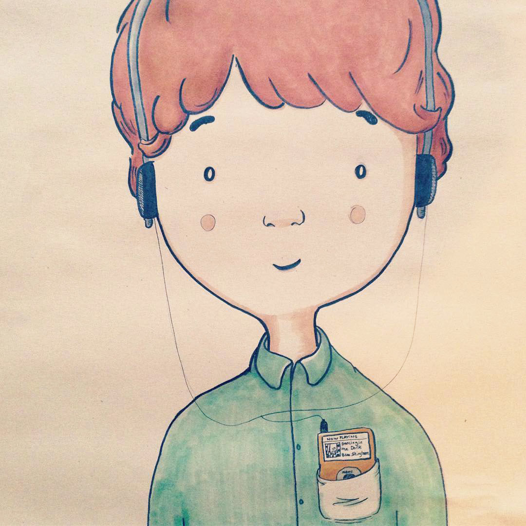 Illustration "Ipod" made with Copic markers