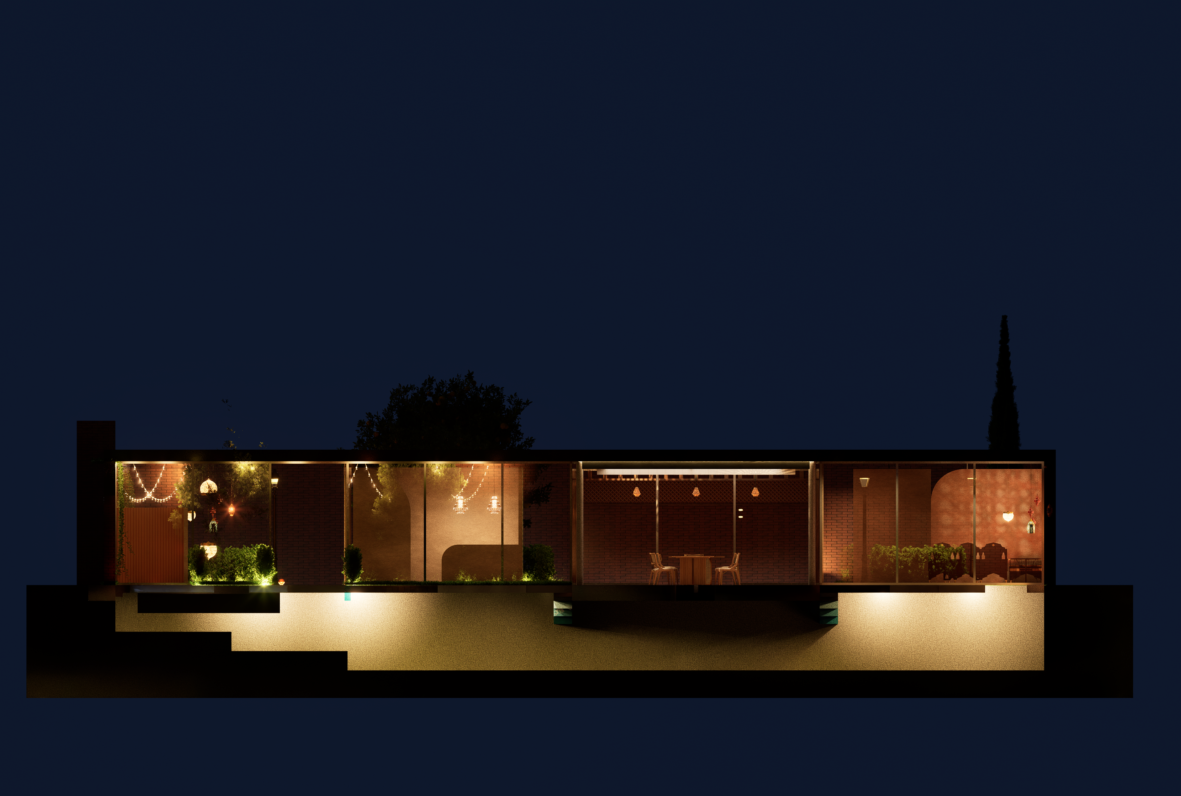 Rendered Section: Materials and Lighting