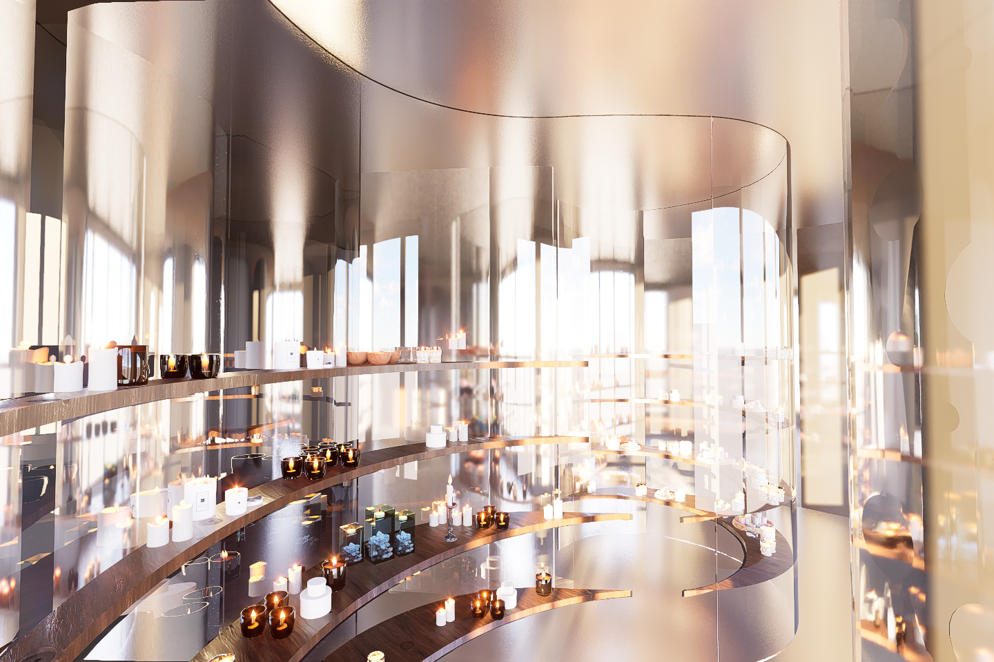 Non-Citrus Fruity scented candle zone (Day)