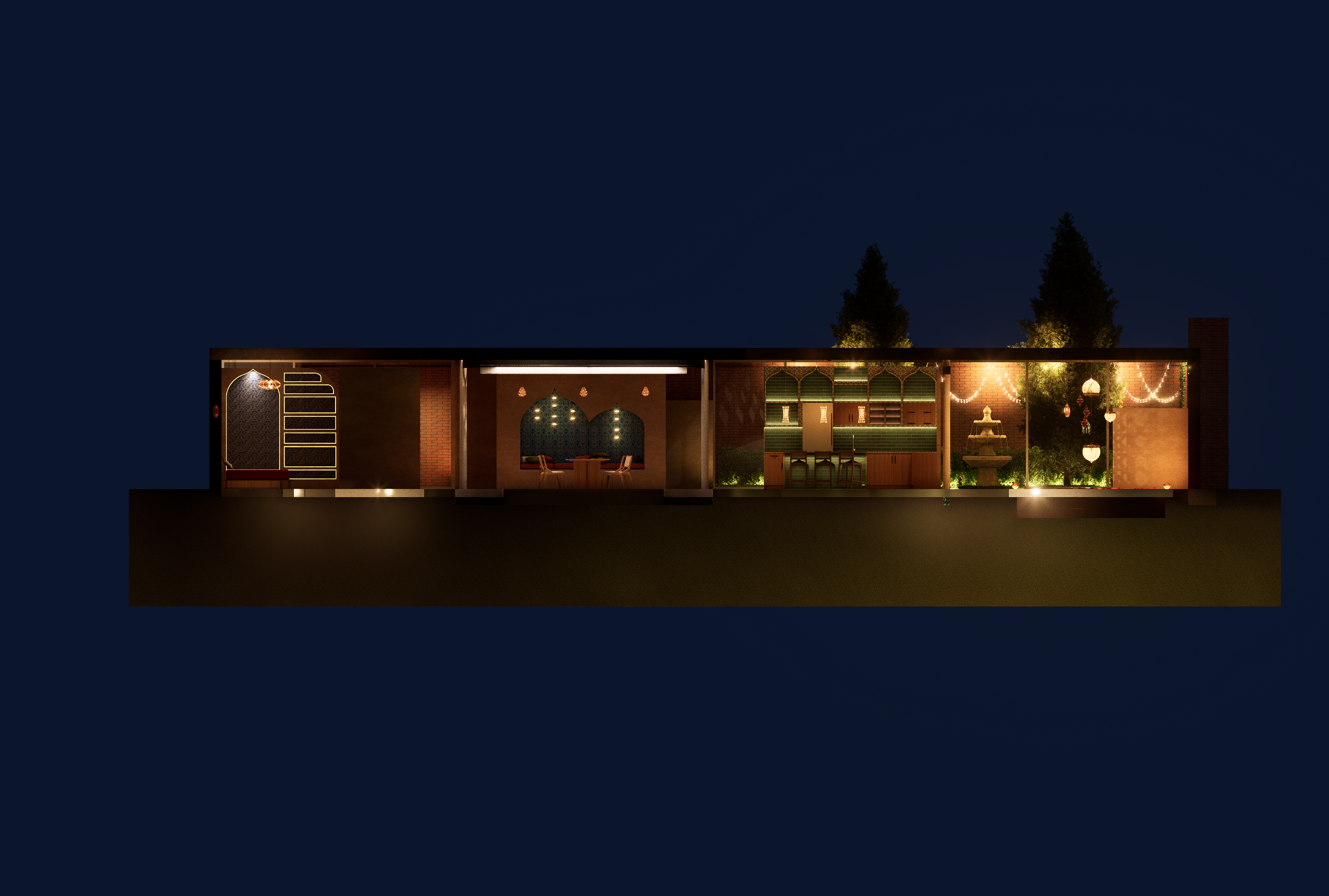 Rendered Section: Materials and Lighting