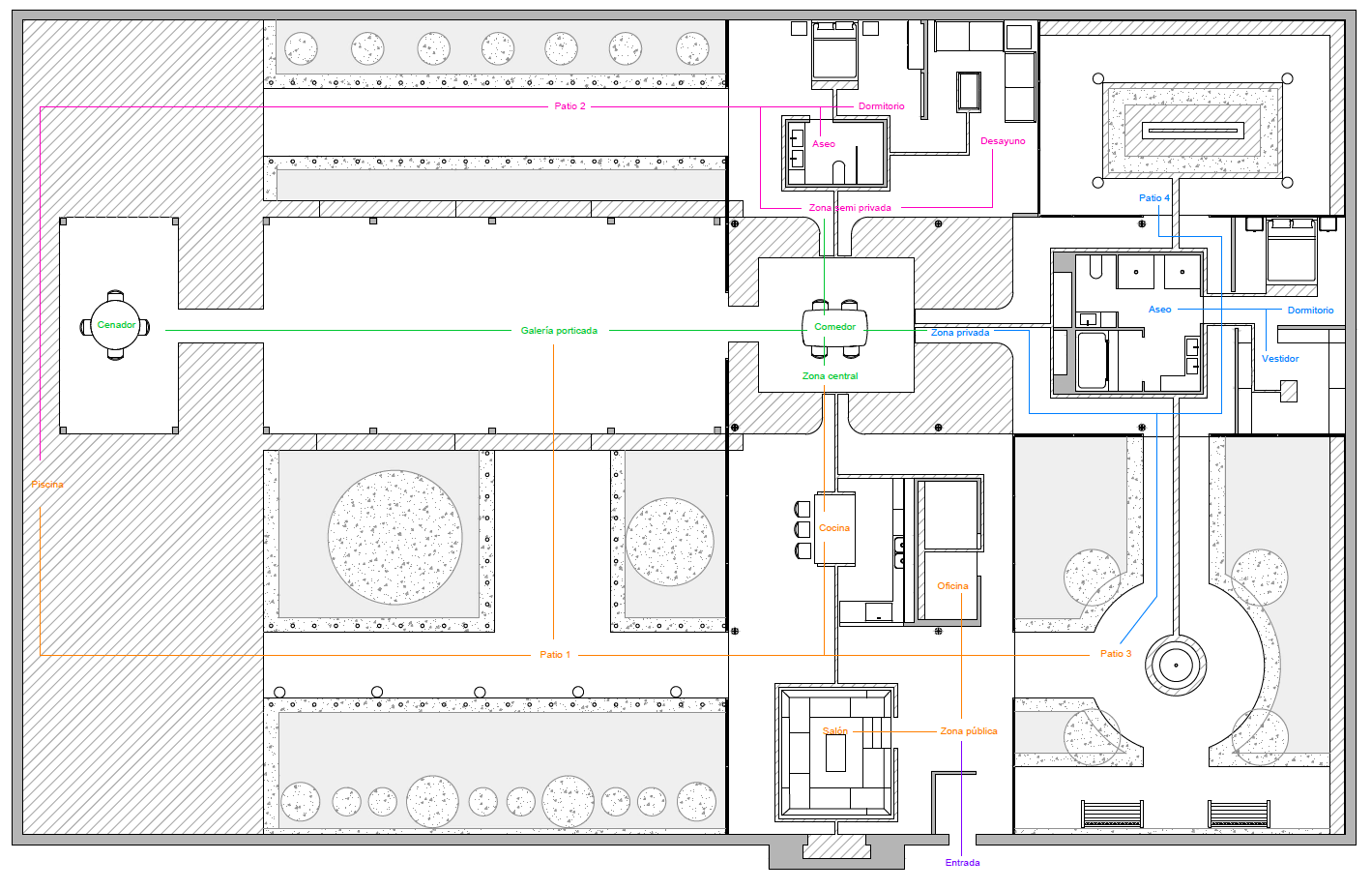 Spatial layout and zoning plan
