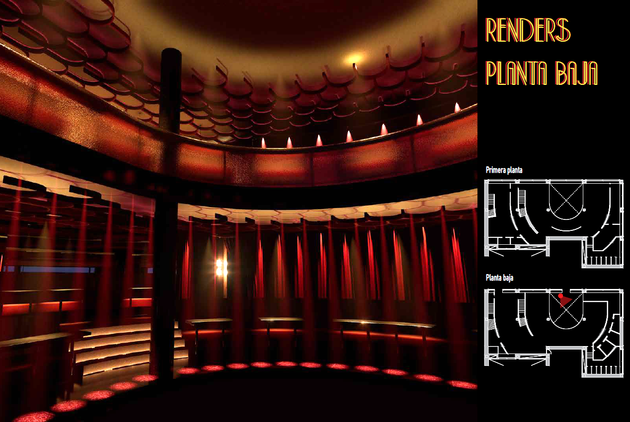 View of the double-height space from the central stage