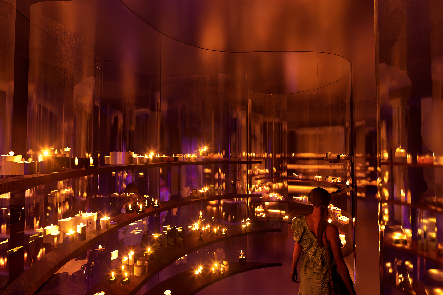 Non-Citrus Fruity scented candle zone (Night)