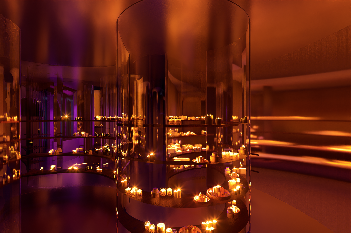 Non-Citrus Fruity and sweet scented candle hallway (Night)