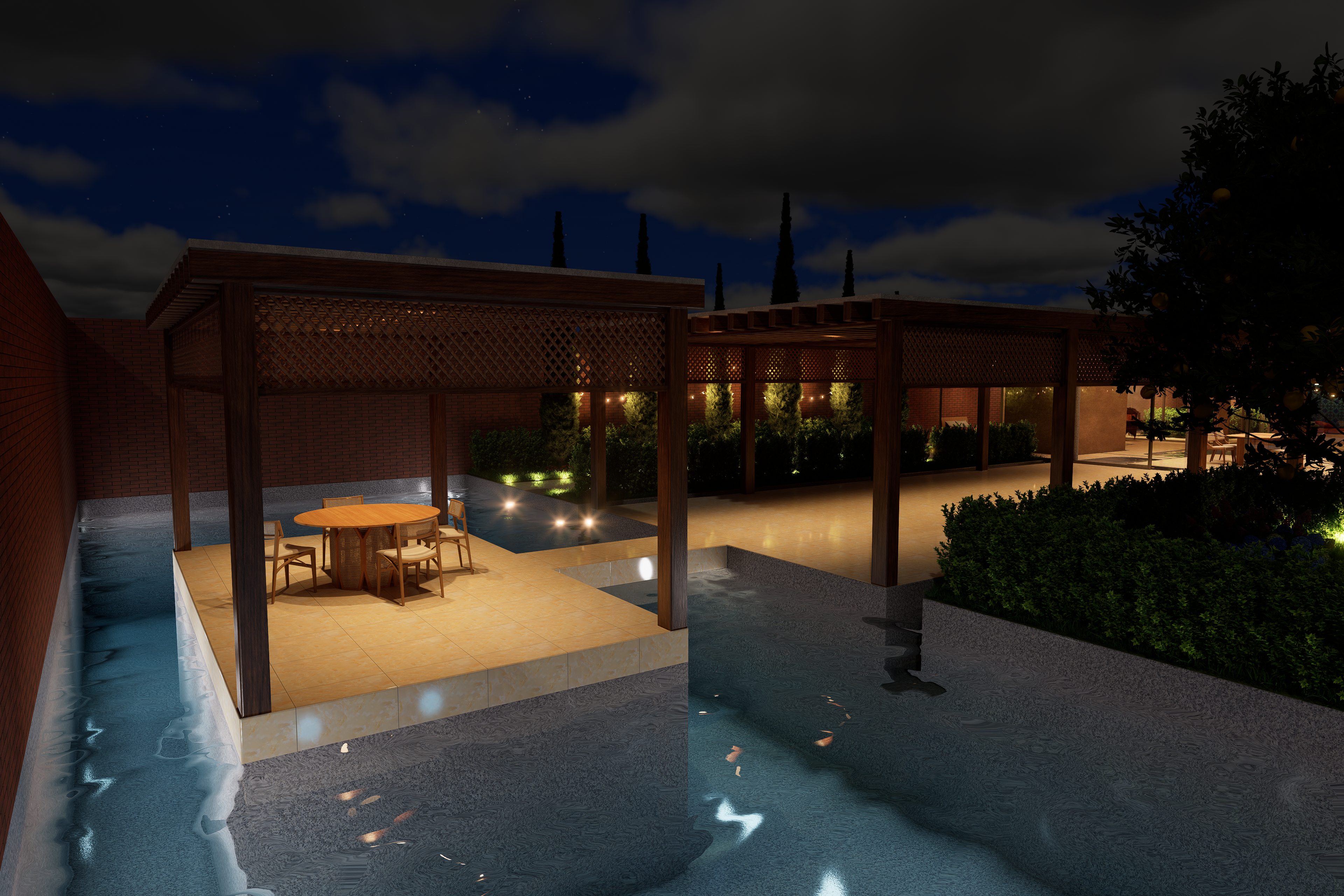 Gazebo / Swimming pool(Night)