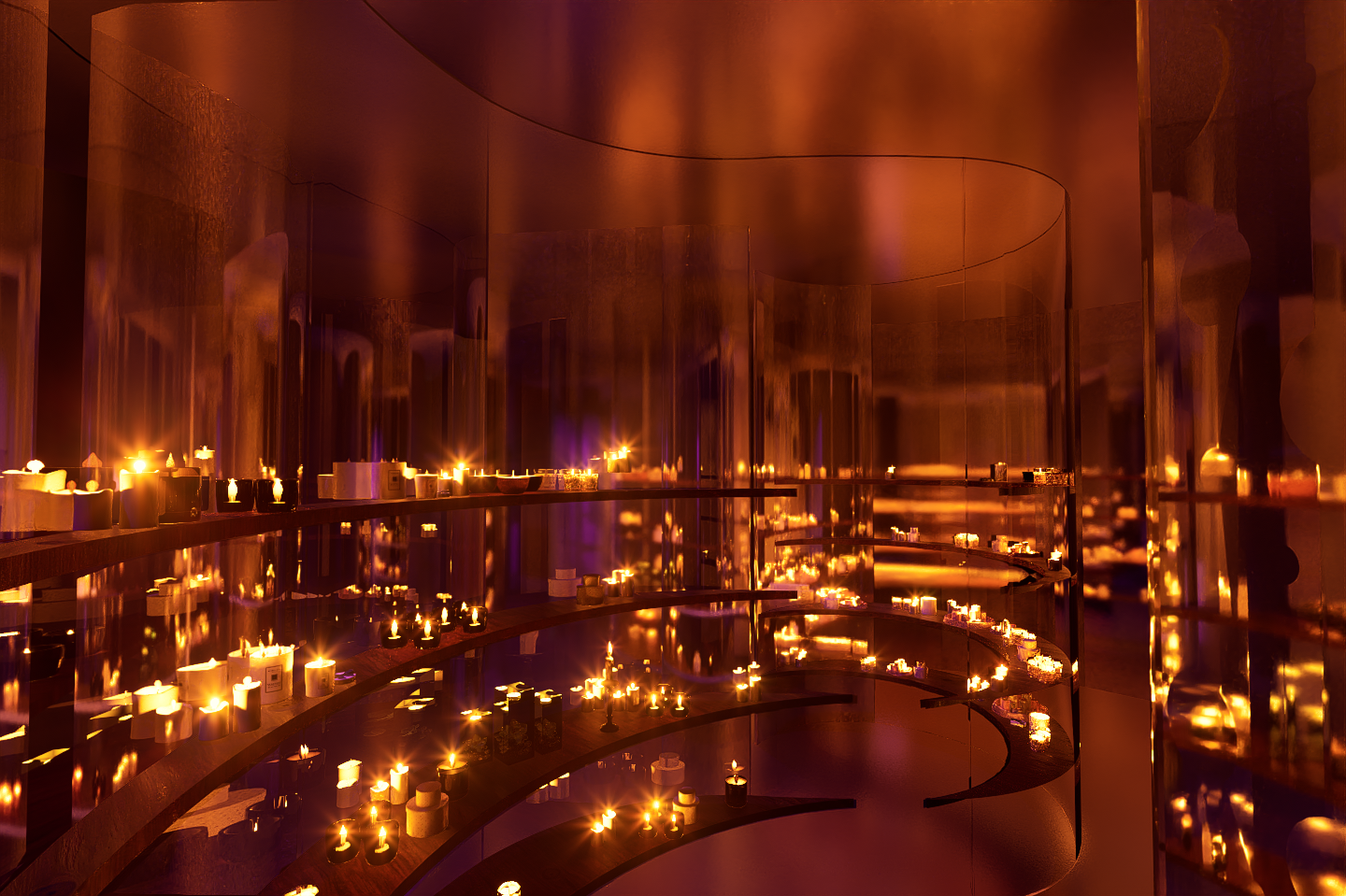 Non-Citrus Fruity scented candle zone (Night)