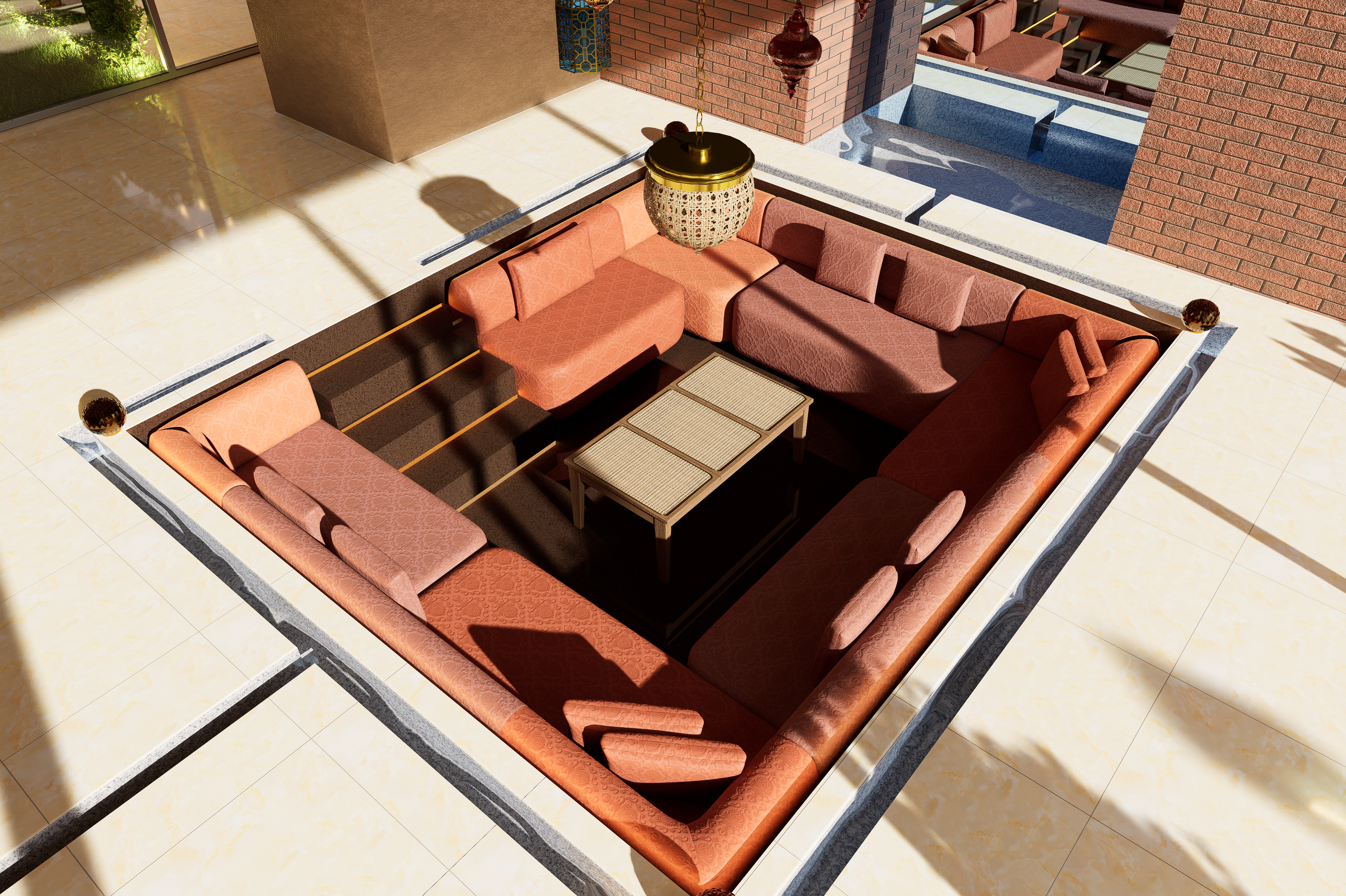 Lounge with Stepped Sofa (Afternoon)