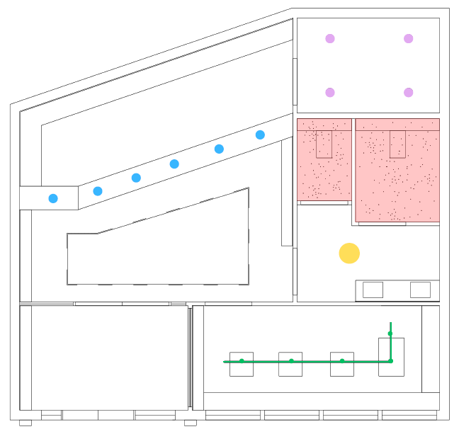 Color-Coded Luminaire Layout Plan