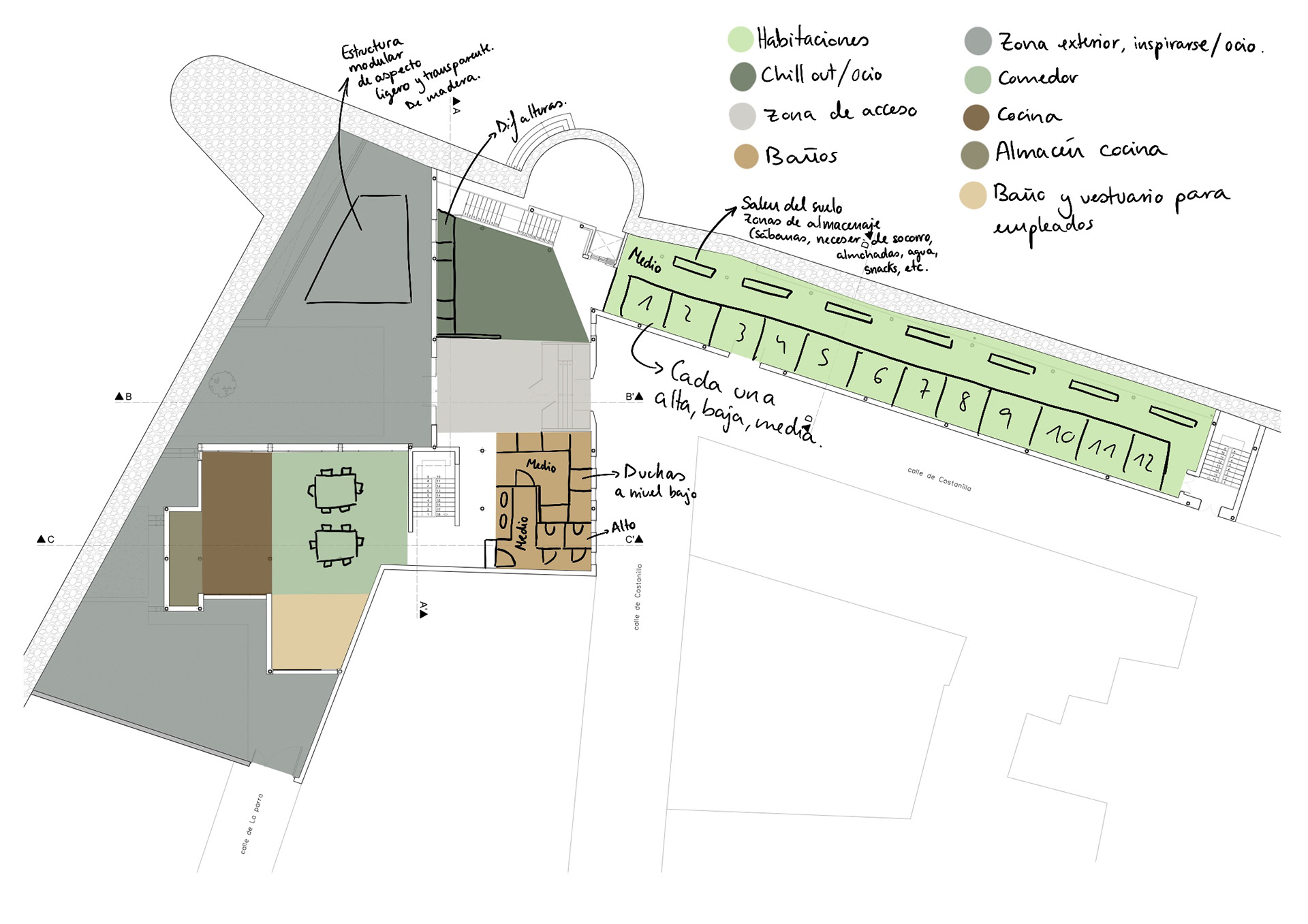 Initial Zoning and Space Planning Layout (Ground Floor)