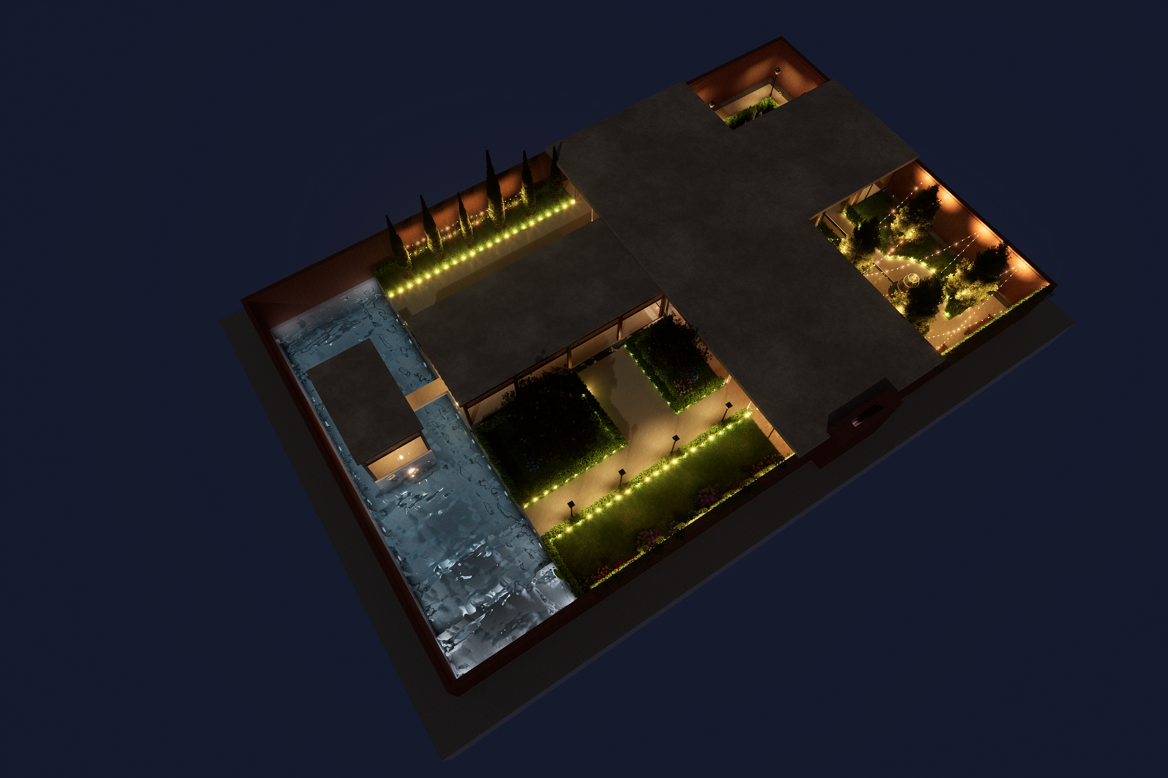 Isometric view (Night)