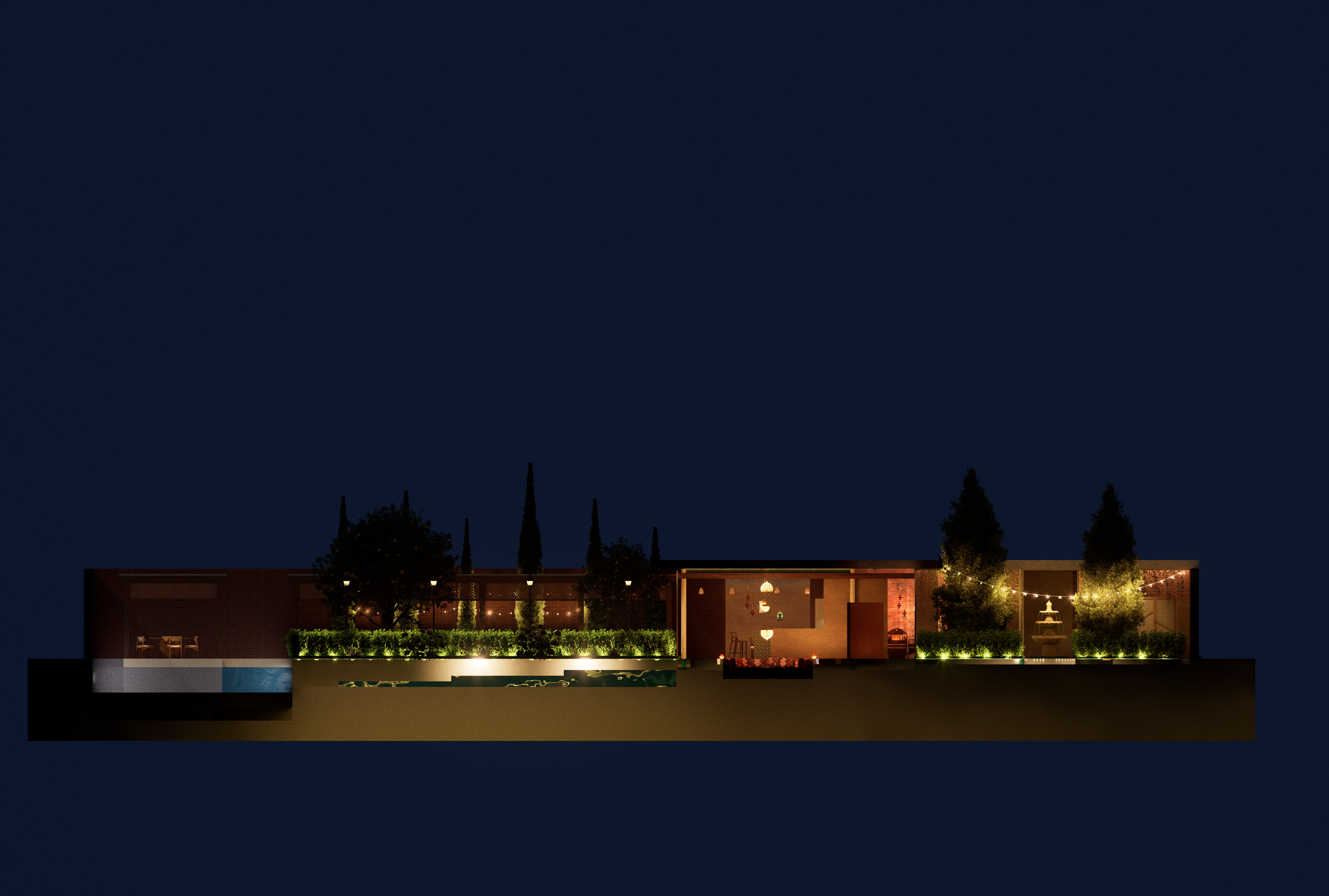 Rendered Section: Materials and Lighting