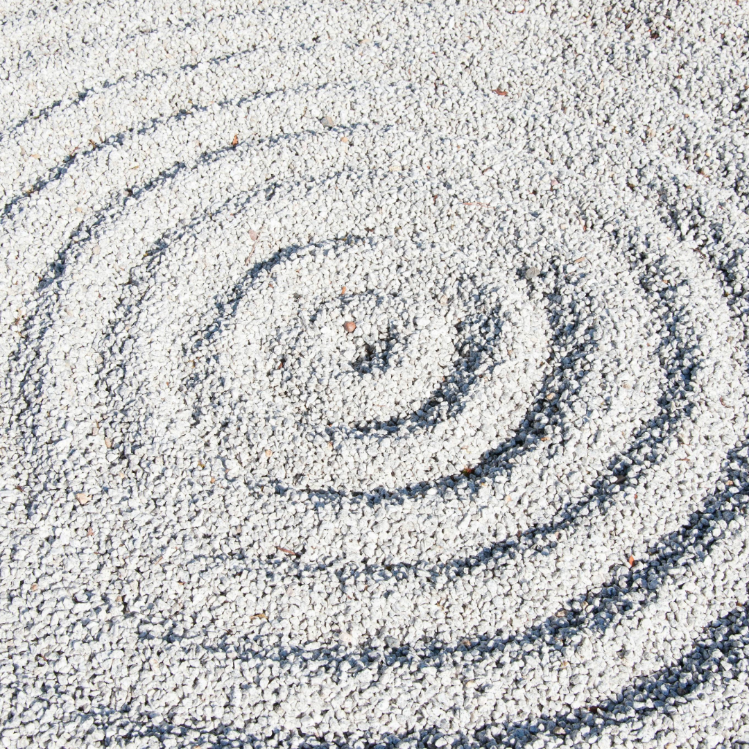 white rock with circles drawn in them