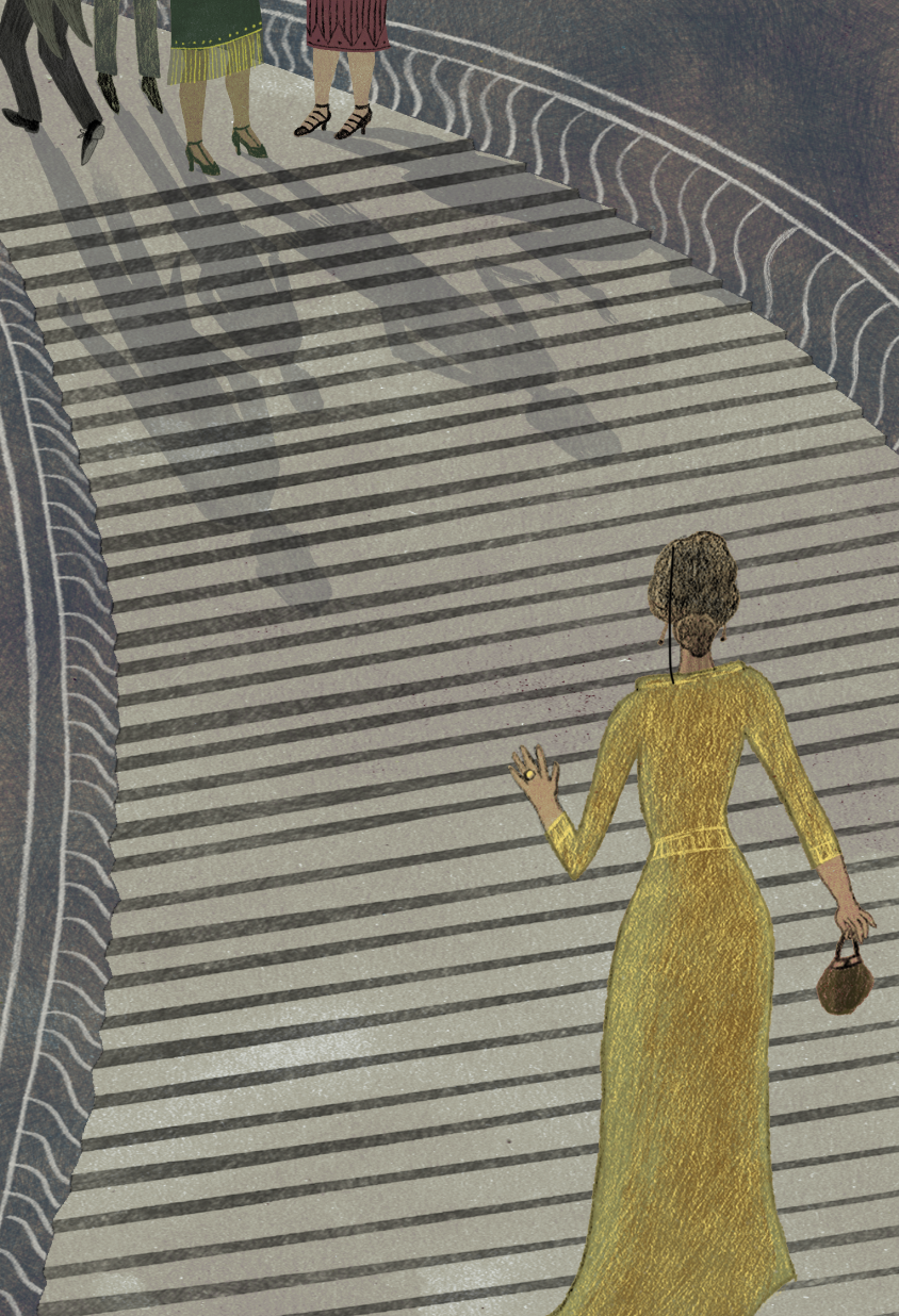 From the story "The New Dress" Virginia Woolf.