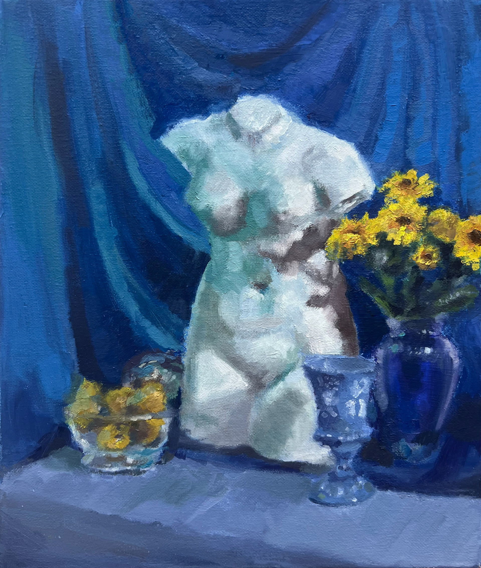 Blue Bust: 9x12" Oil on Canvas - 2023