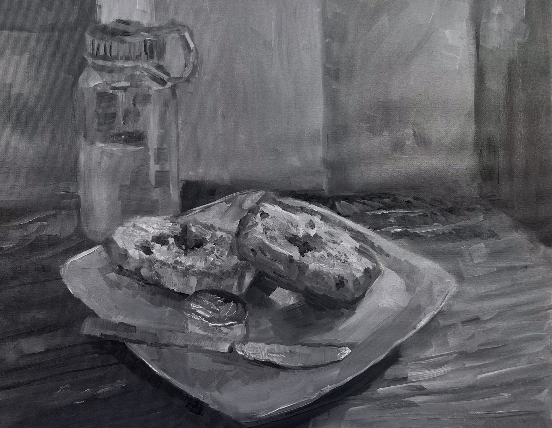 Cinnamon Raisan Bagel: 14x18" Oil on Canvas- 2023