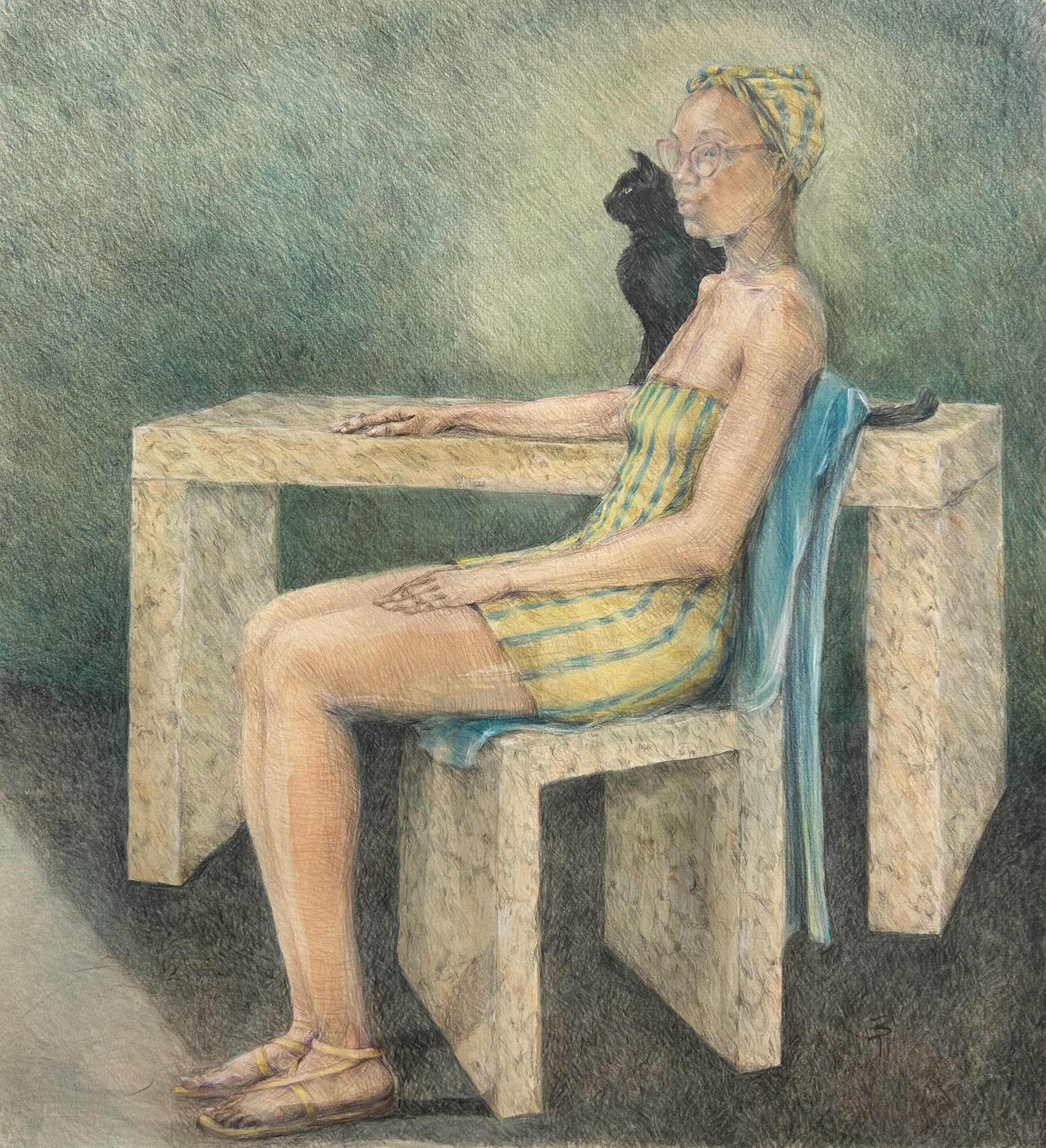 Jaz - Here and Now, Watercolors and watercolor pencils on paper