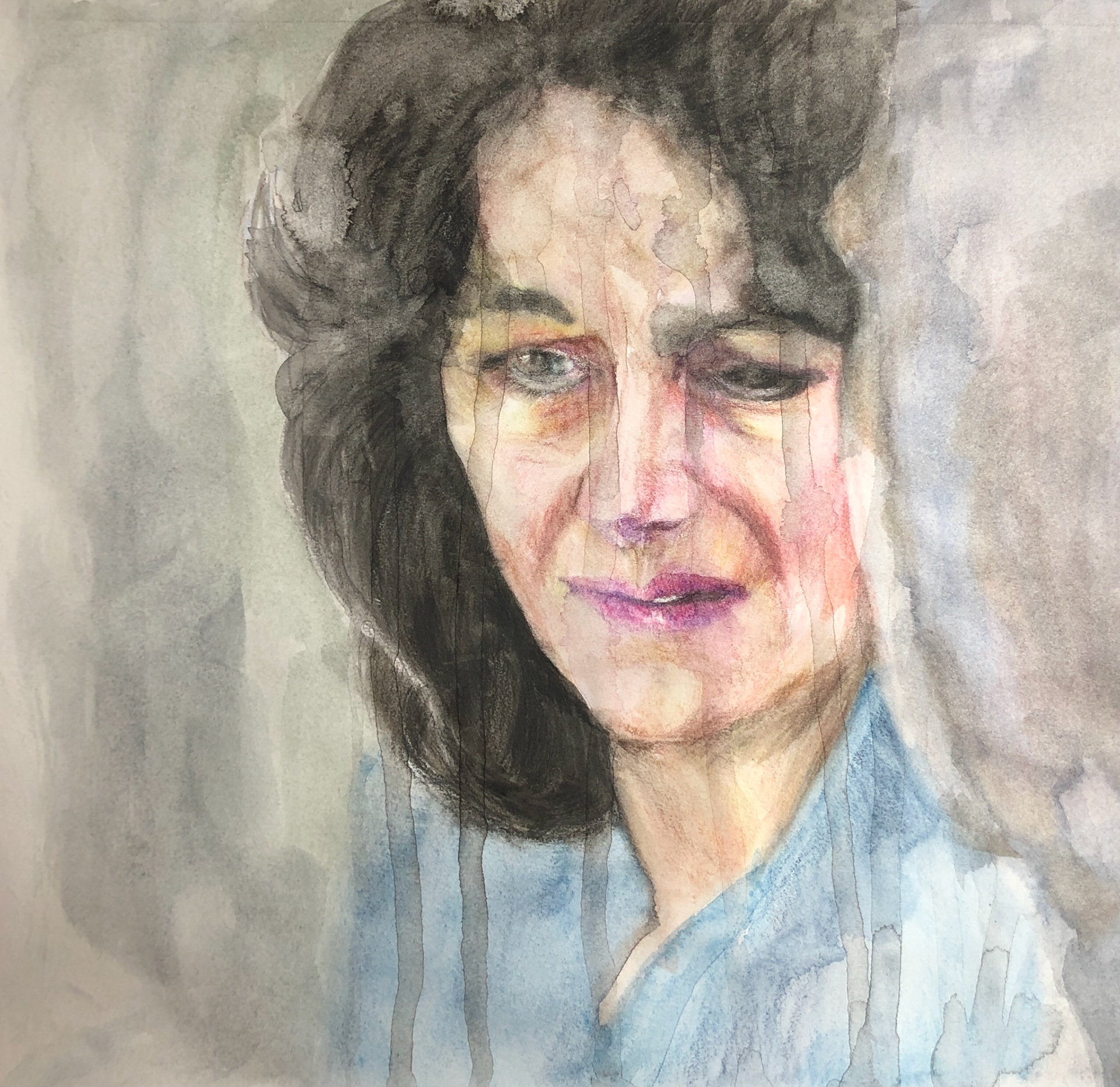 Aftermath, Watercolor and watercolor pencils