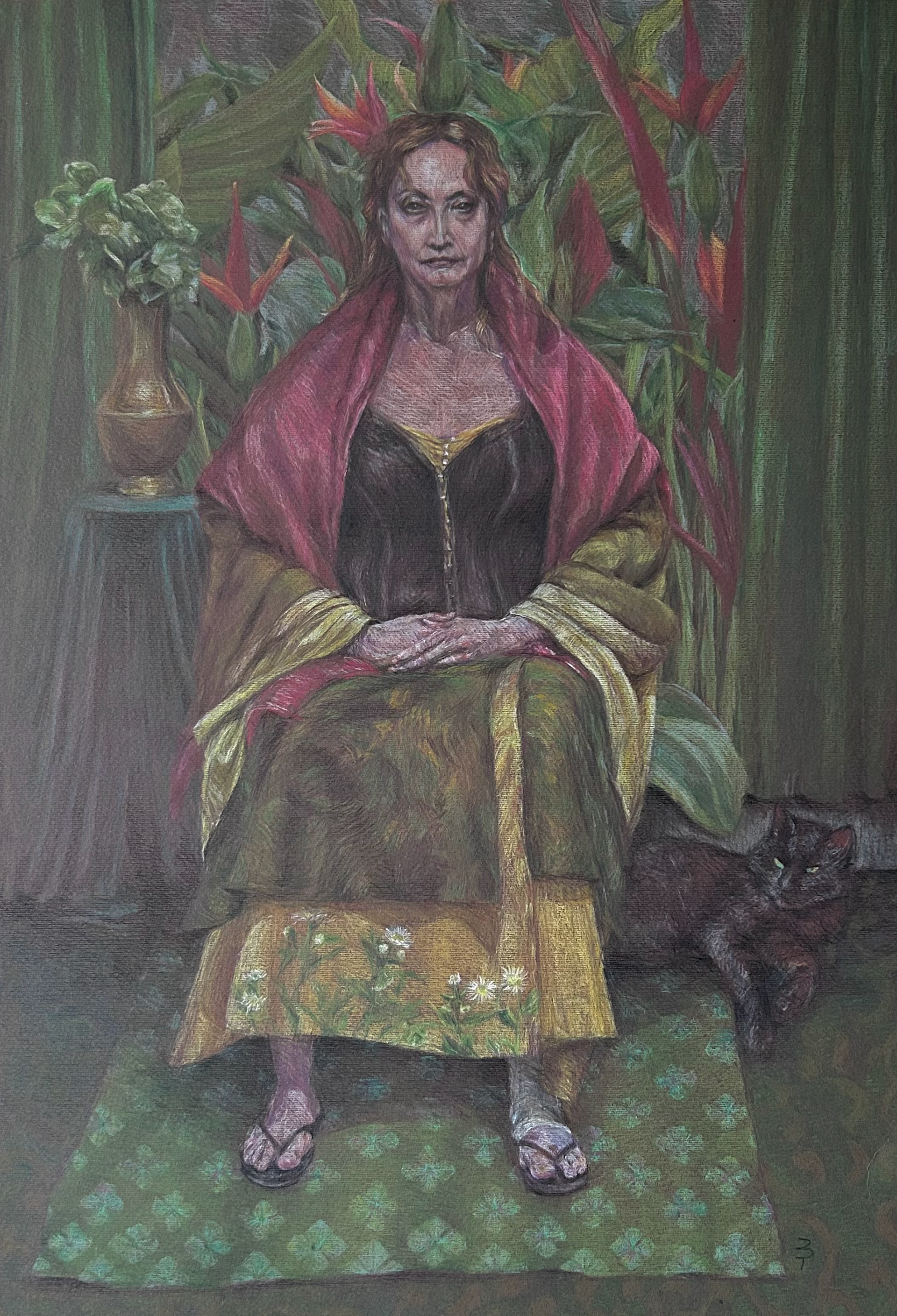 Green Room, Watercolor pencils