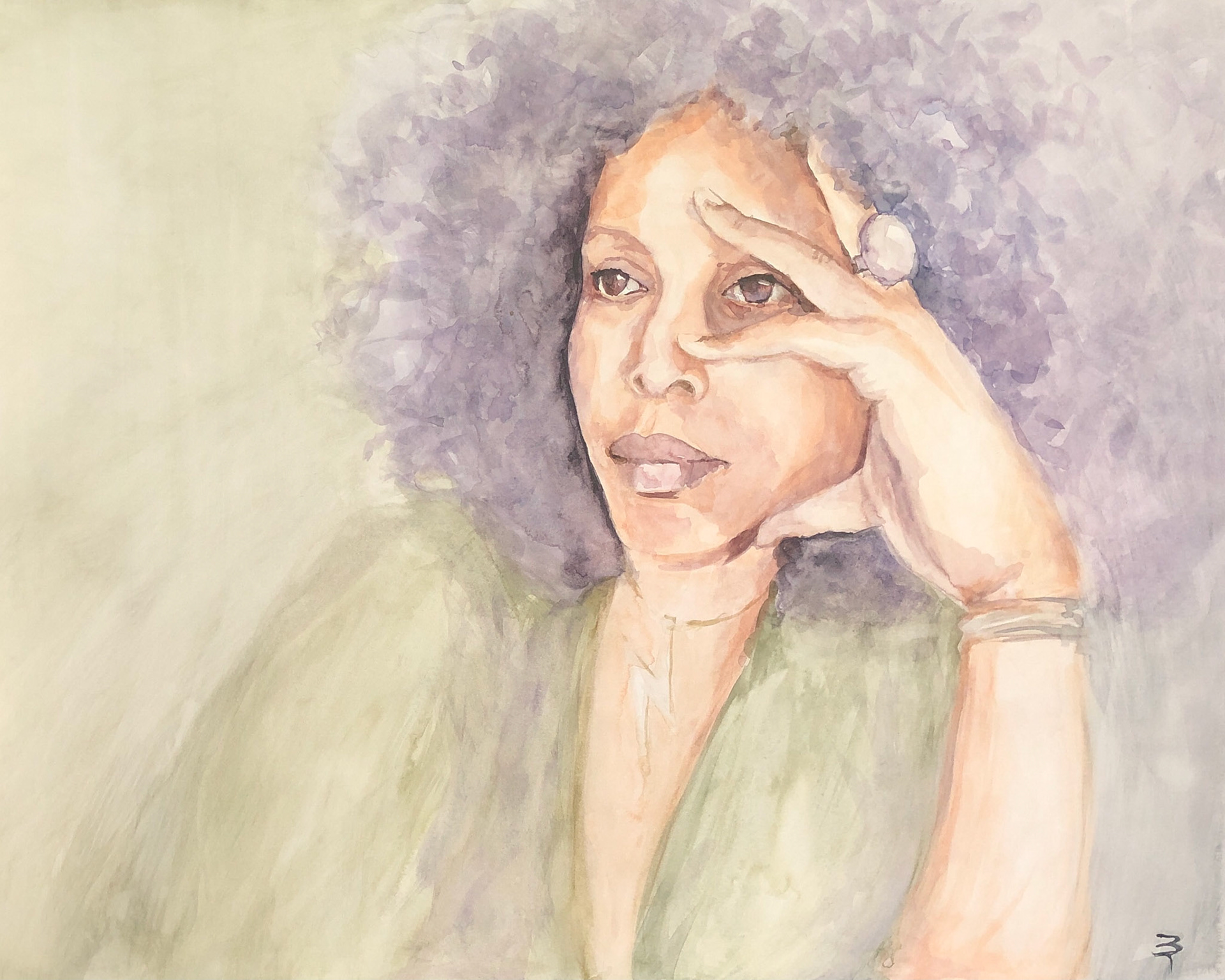 Crystal in Purple, Watercolor