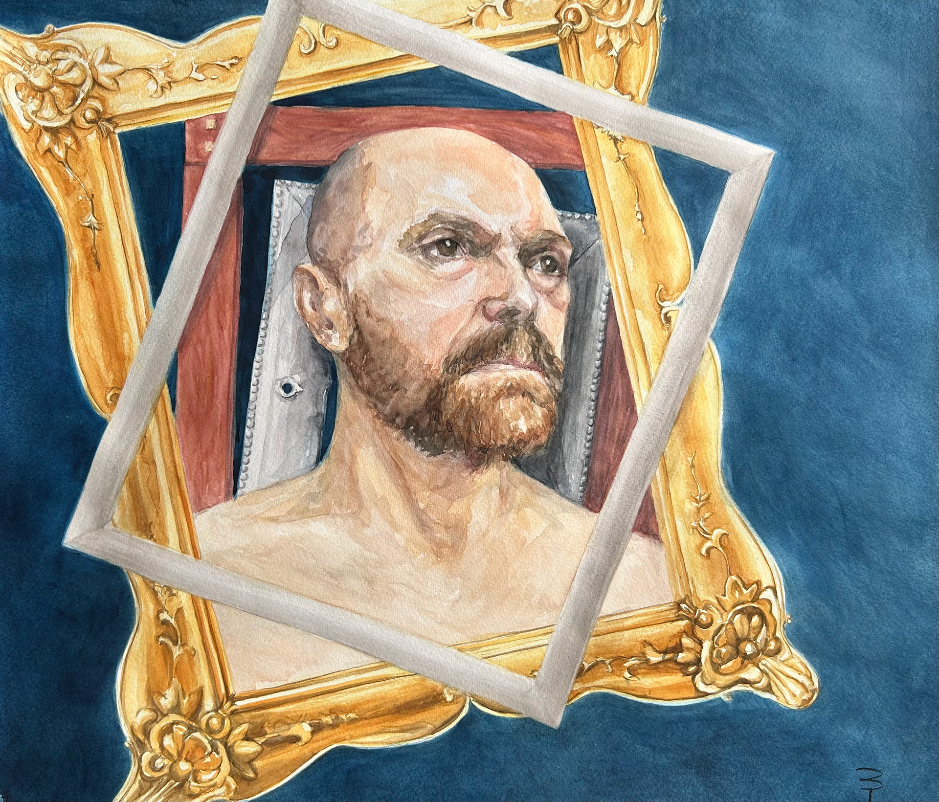 Framed, Watercolors, 17.25" x 20"