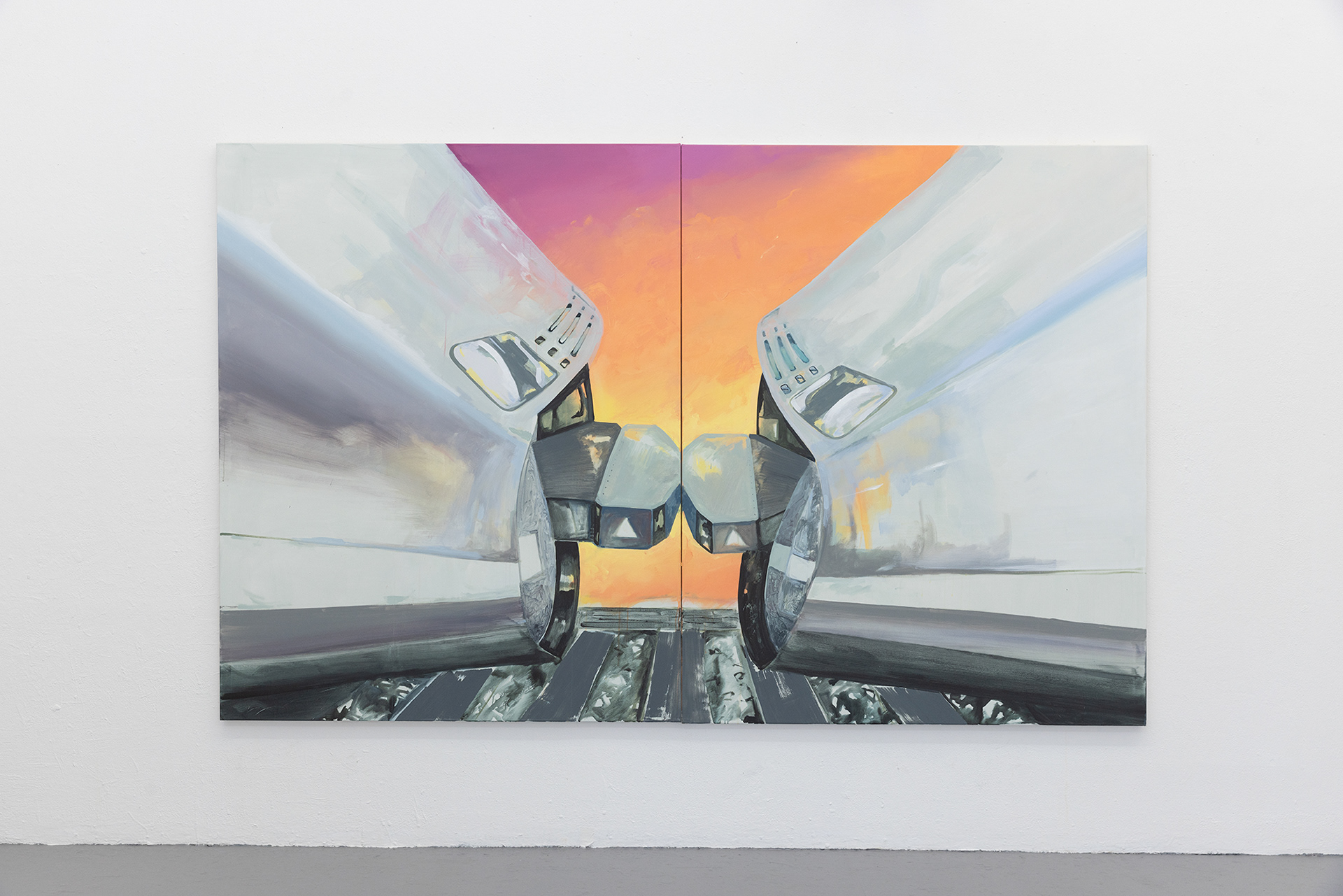 ICE Kupplungsvorgang, Acryl auf Leinwand, je 200 × 160 cm, 2024