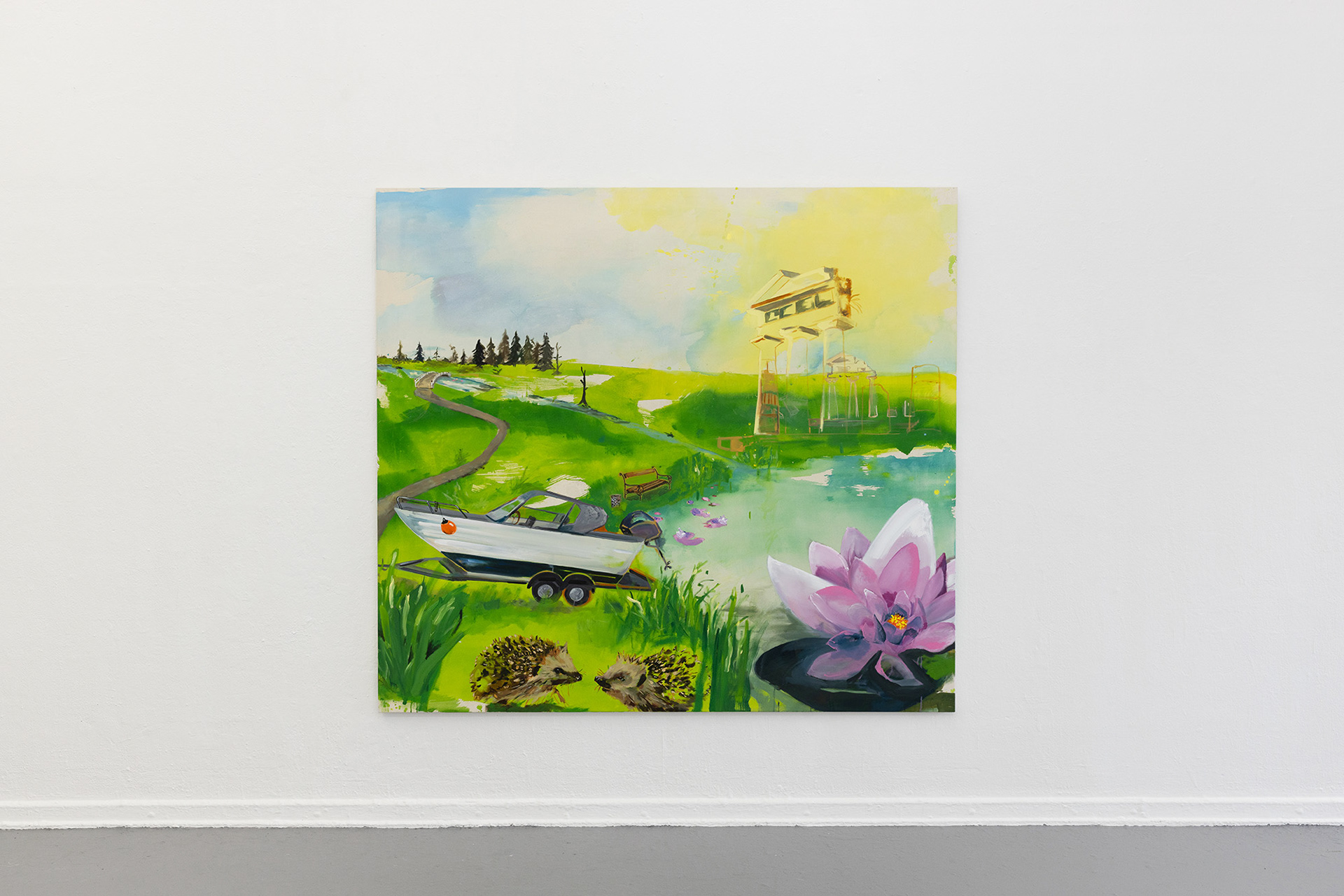 sehr idyllischer Park, Acryl auf Leinwand, 200 × 220 cm, 2024