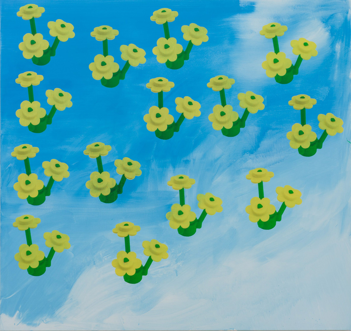 Stay positive Bemühung 2, Öl auf Leinwand, 200 × 190 cm, 2025