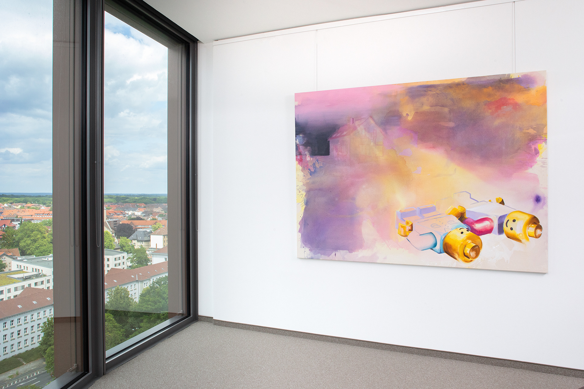 dreamy Neubaugebiet, 2025, Acryl auf Leinwand, 150 × 200 cm