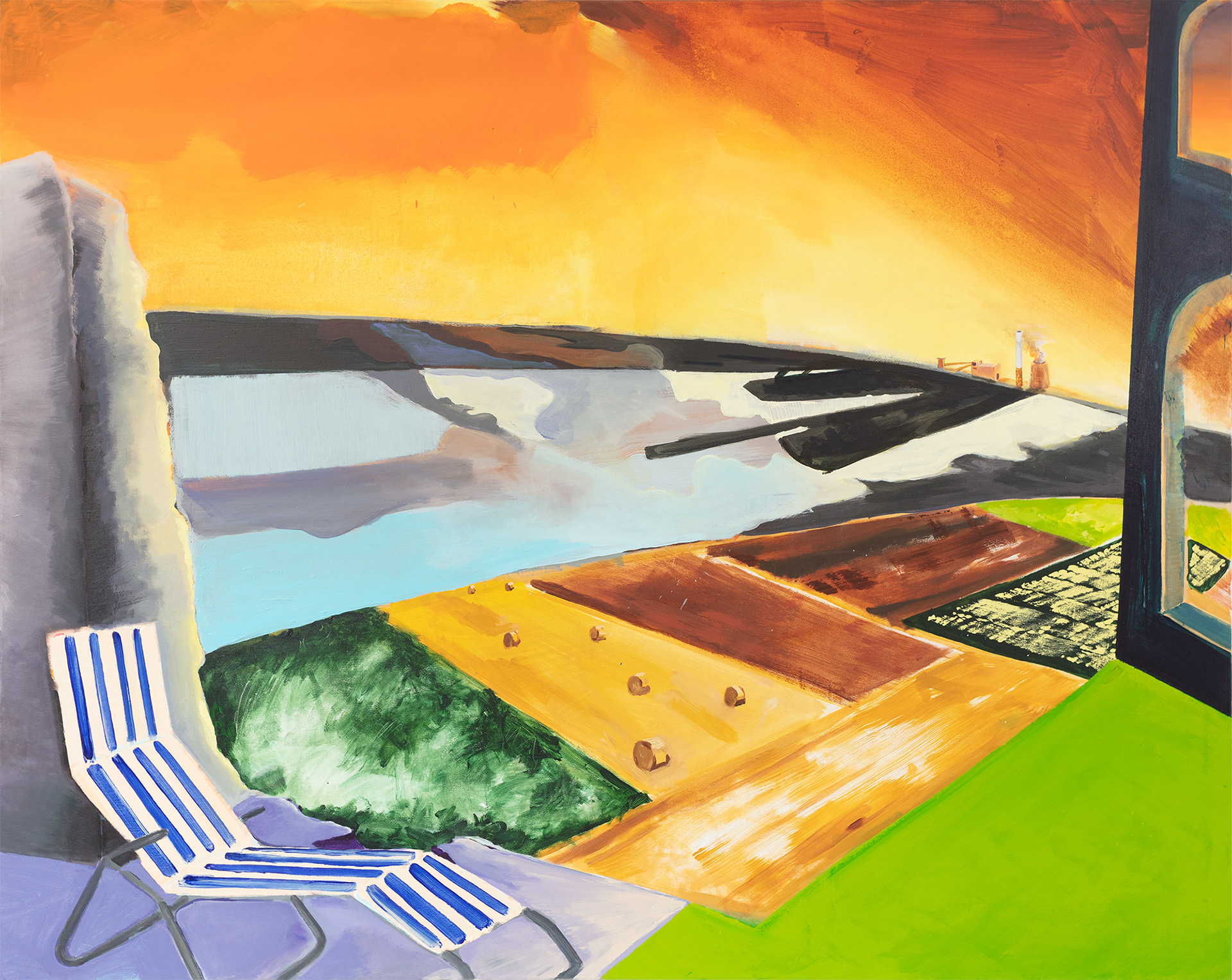 Mittellandkanal Romantik, 2025, Acryl auf Leinwand, 160 × 200 cm