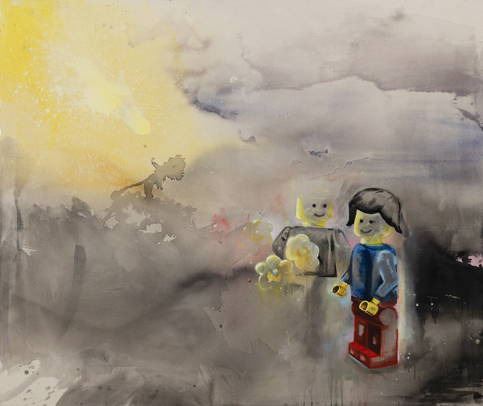 lovers in suspense, Acryl auf Leinwand, 160 × 190 cm, 2024