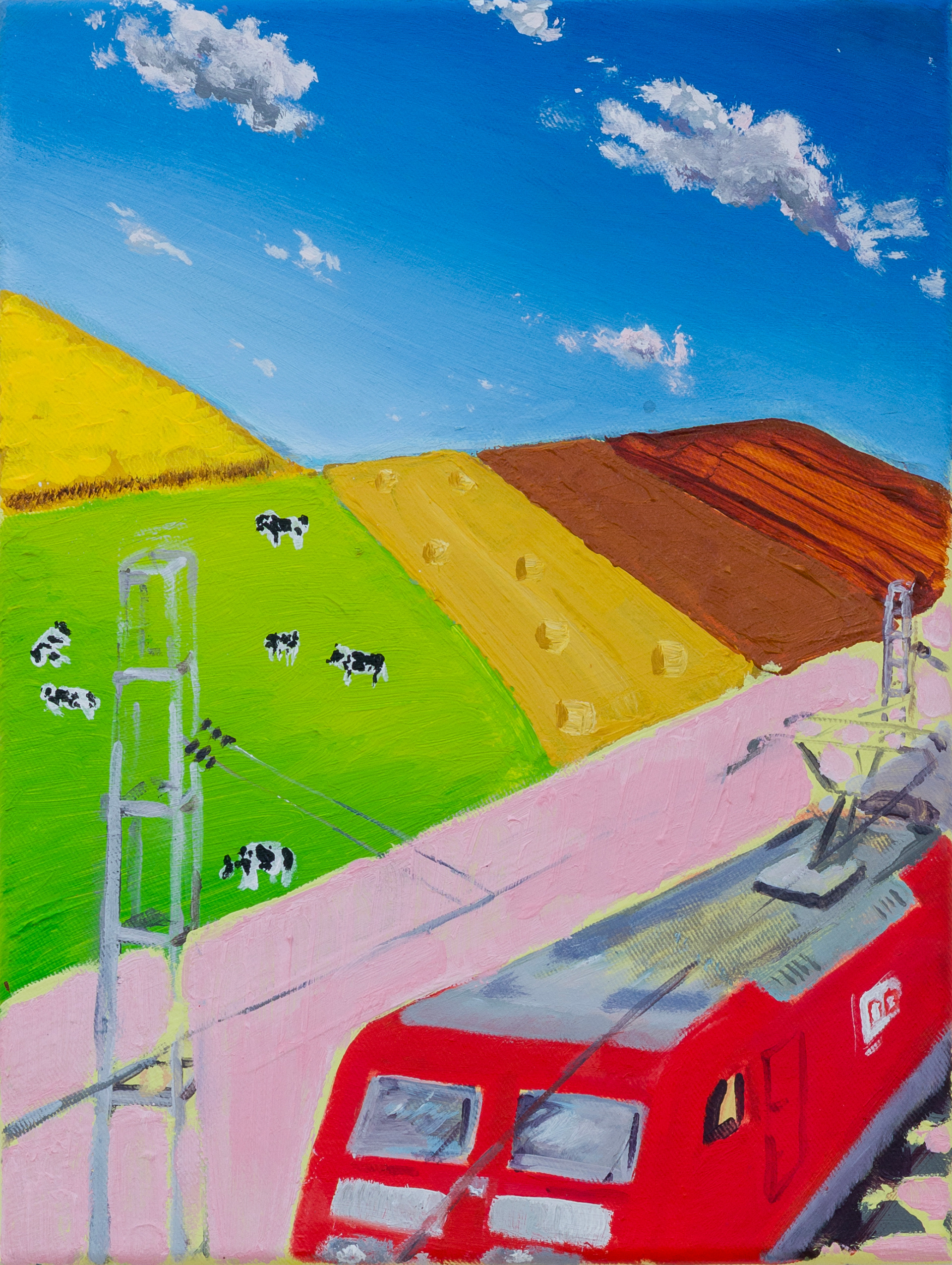 Niedersächsische Modelleisenbahnanlage, 2025, Acryl auf Lwd., 30 × 40 cm