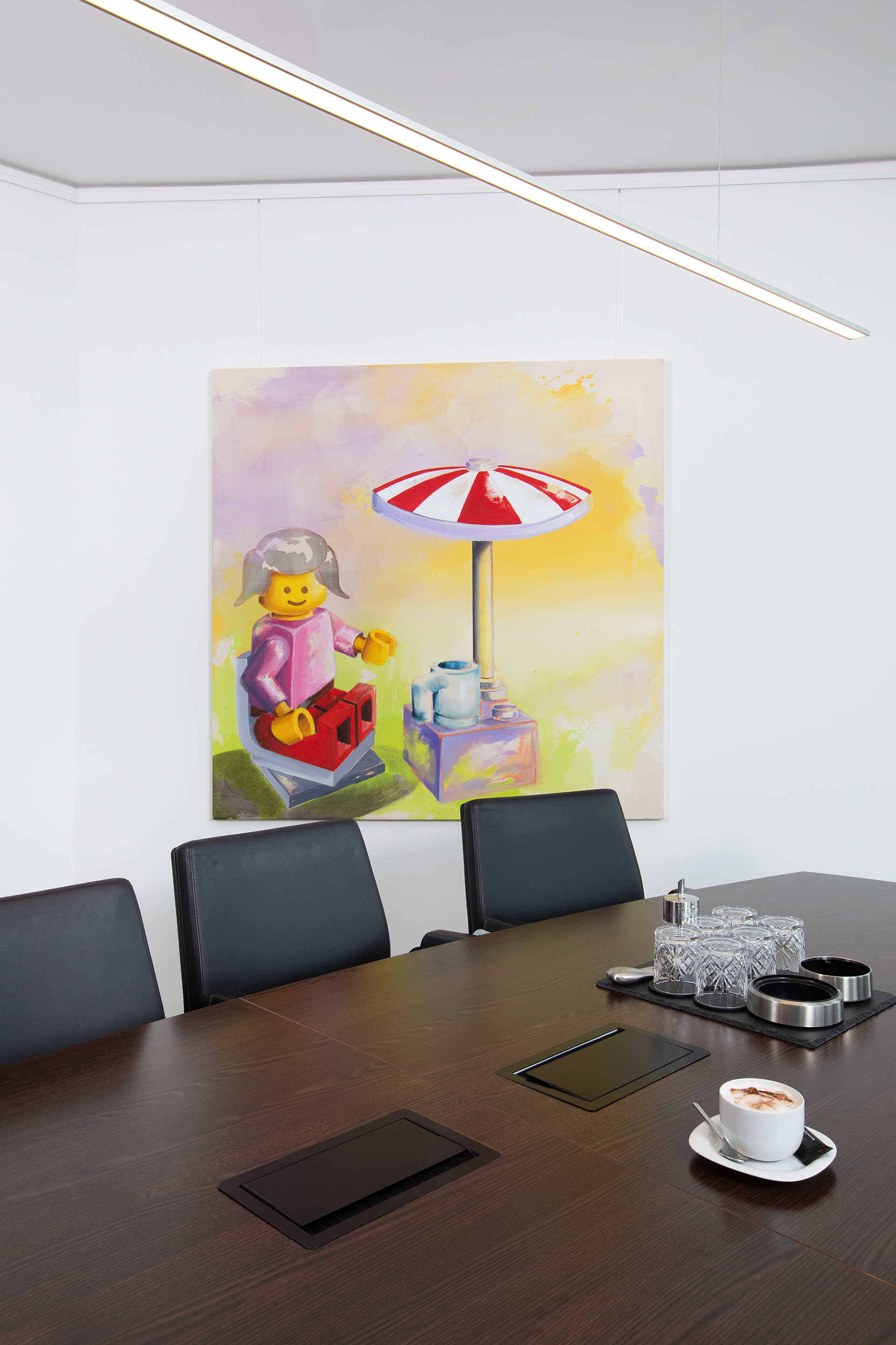 summer morning coffee, 2025, Acryl auf Leinwand, 150 × 149 cm