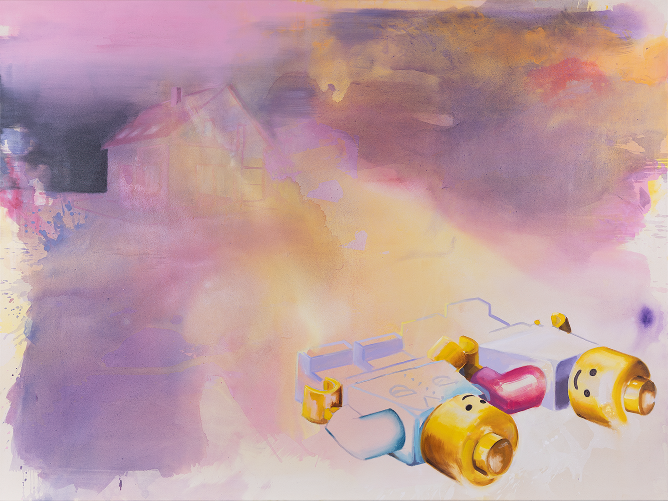 dreamy Neubaugebiet, 2025, Acryl auf Leinwand, 150 × 200 cm