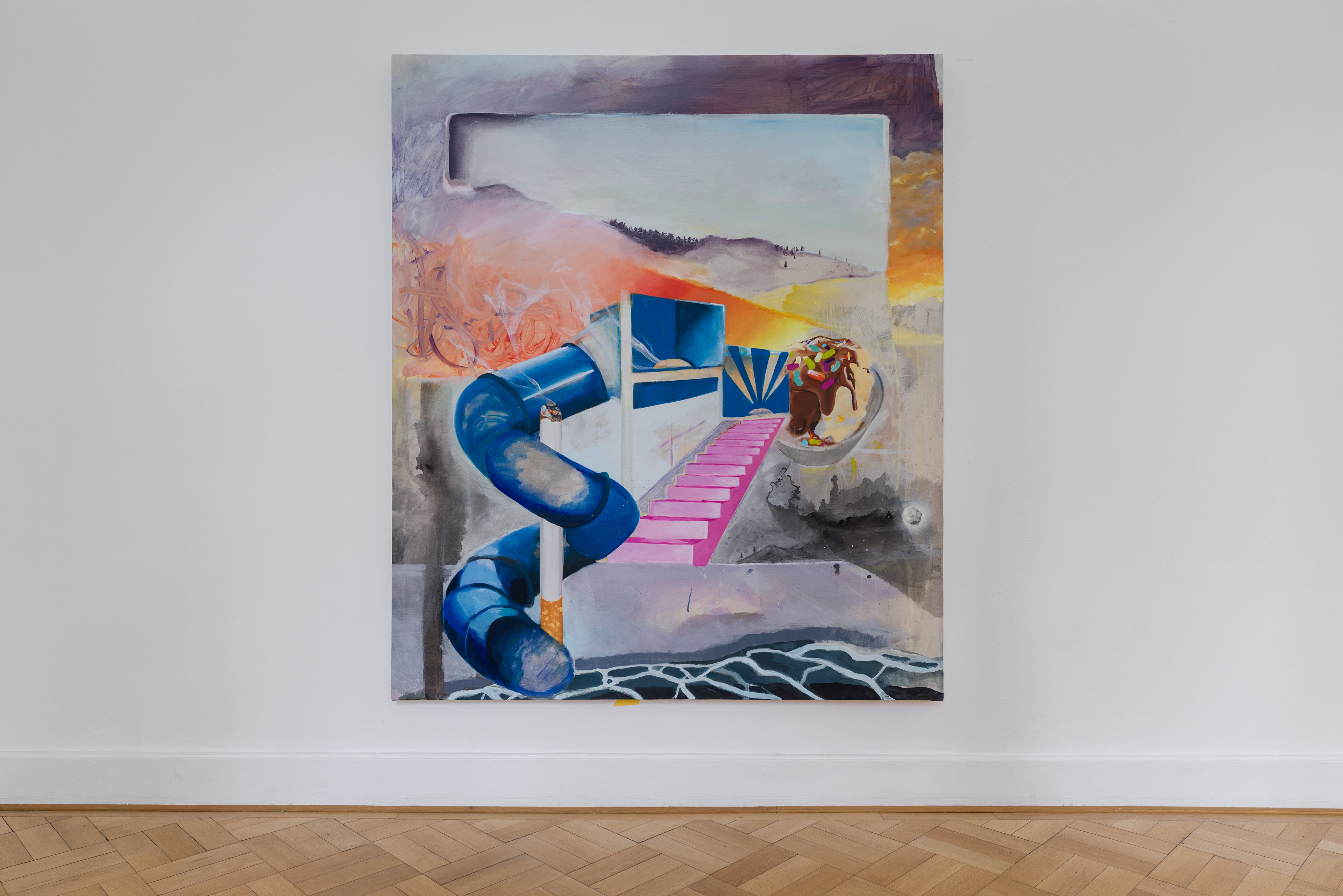 Last days of summer, 2025, Acryl auf Leinwand, 200 × 170 cm, Raum 2,  Foto: Frank SperlingLast days of summer, 2025, Acryl auf Leinwand, 200 × 170 cm, Raum 2,  Foto: Frank Sperling