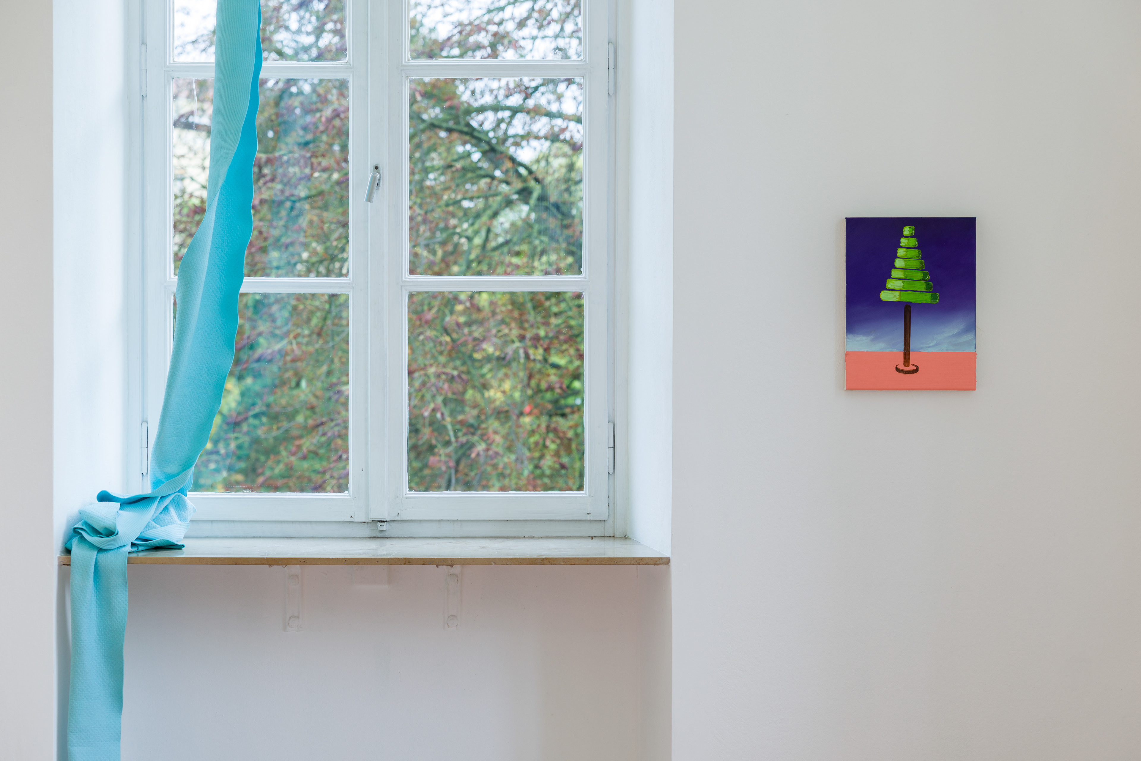 Baum1, 2025, Öl auf Leinwand, 30 × 40 cm, Raum 2, Skulptur Sonja Prochorow, Foto Frank Sperling